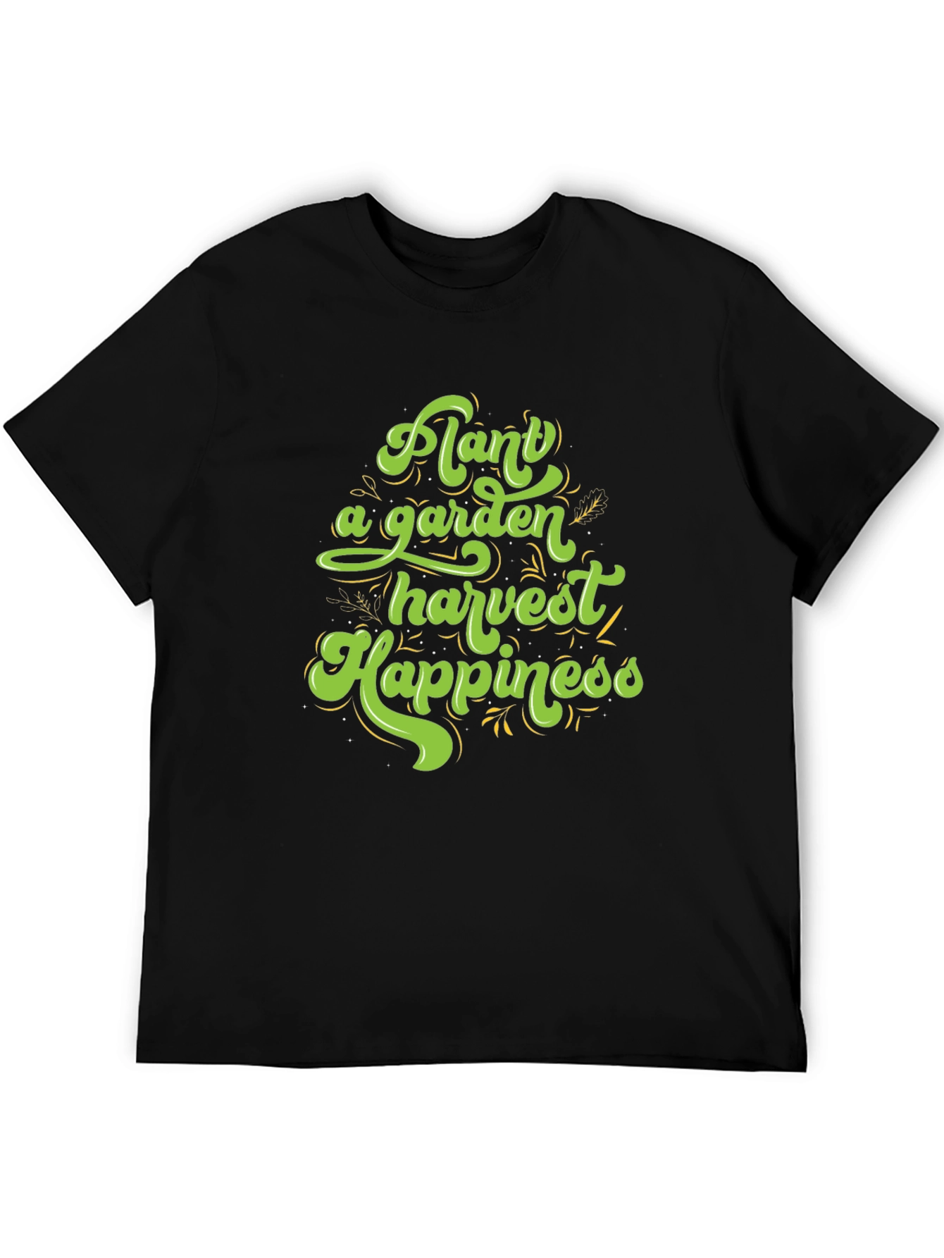 Black Plant a Garden Harvest Happiness Graphic T-Shirt view 5
