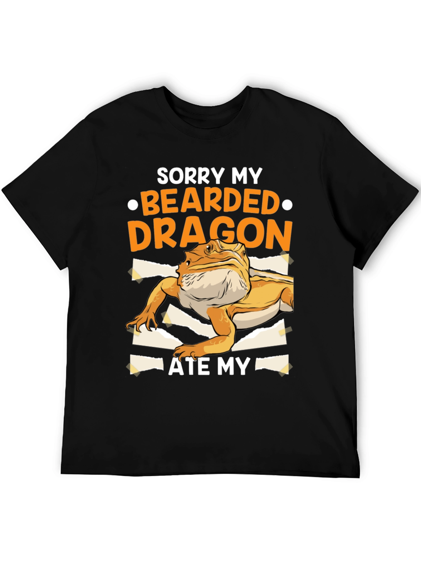 Black Bearded Dragon Ate My Homework T-Shirt Funny Lizard Lover Tee view 5