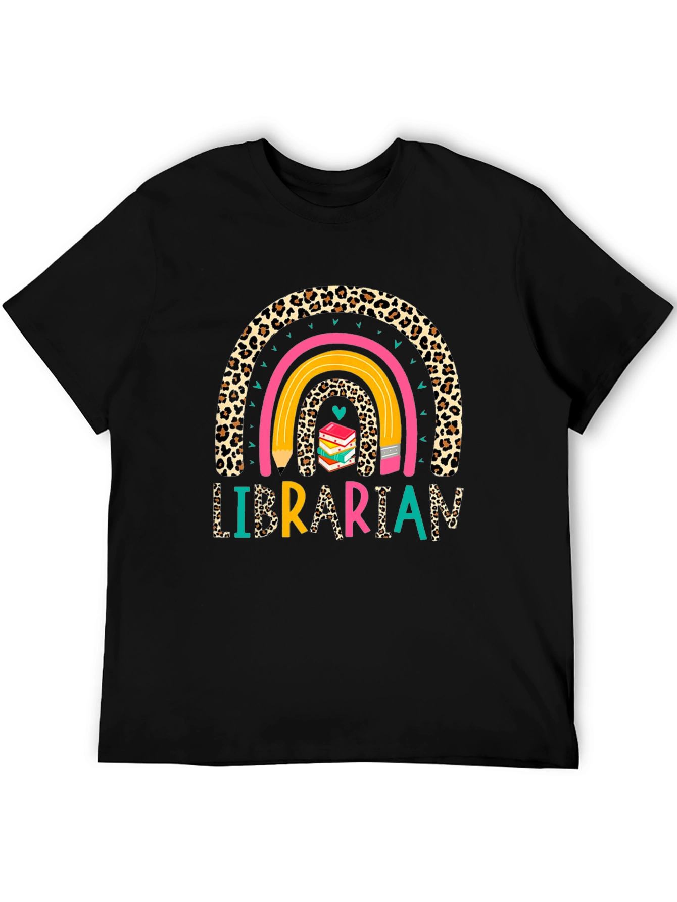 Black Librarian Rainbow T-Shirt view 5