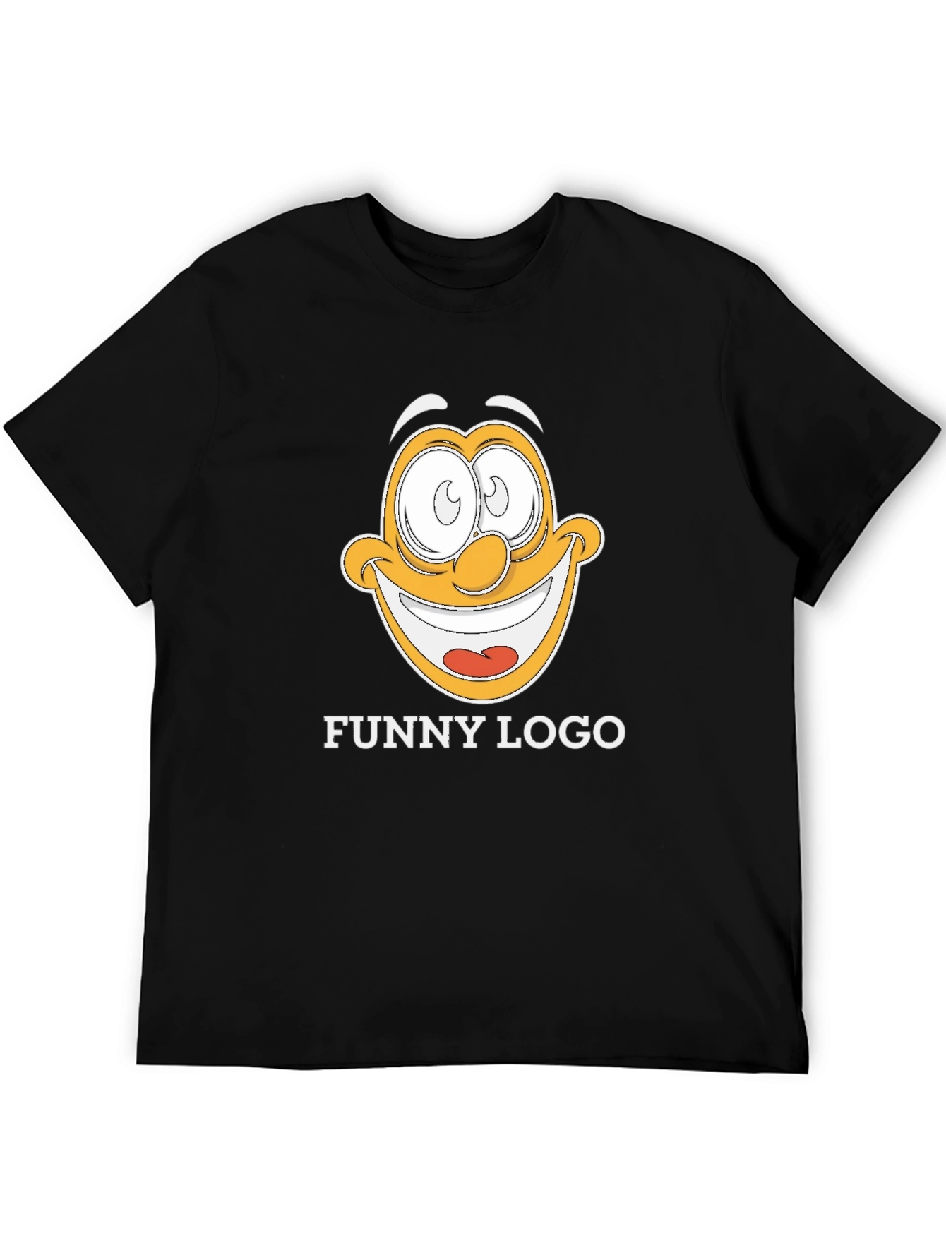 Black Funny Logo Graphic Black T-Shirt view 5