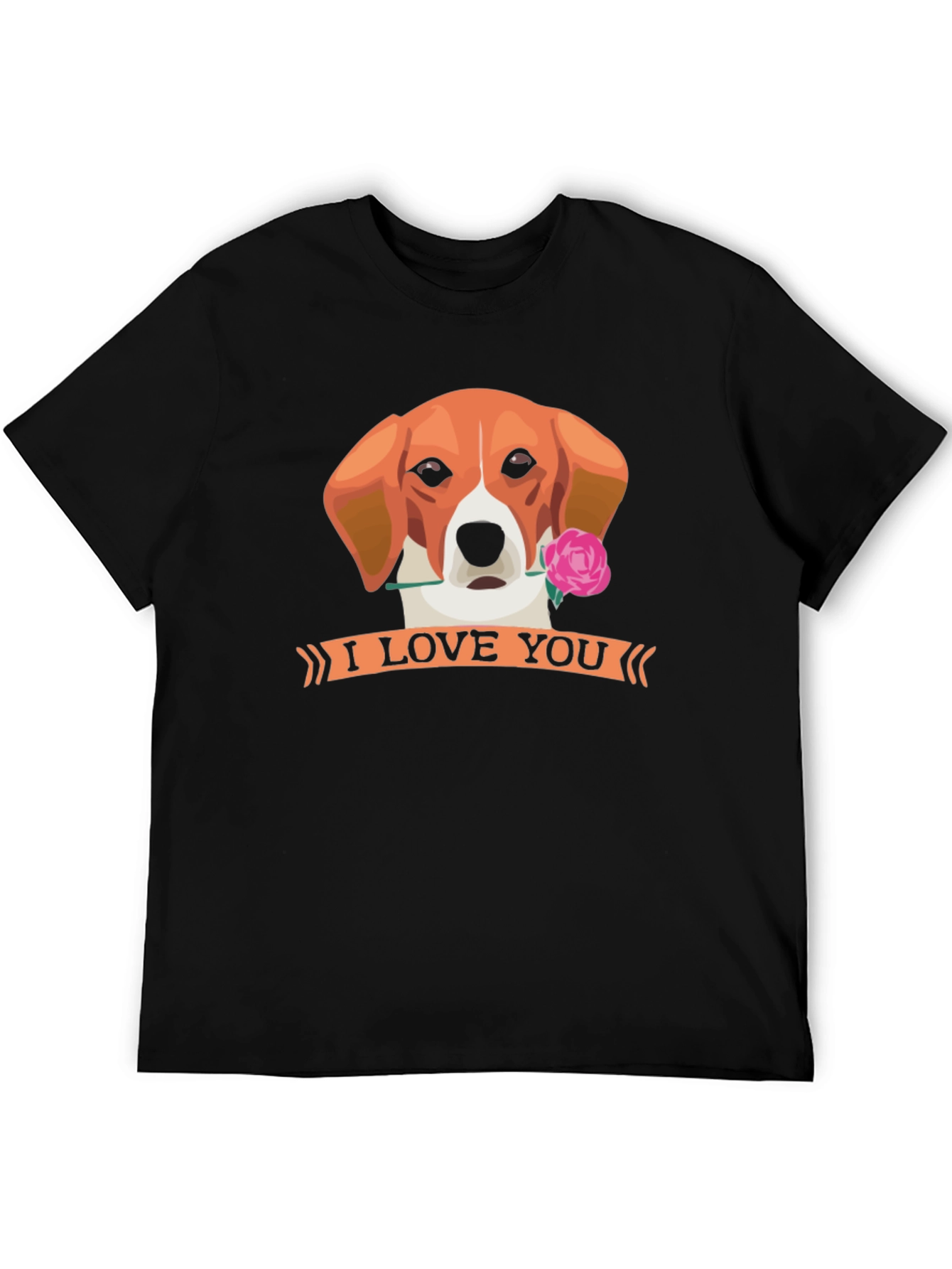 Black I Love You Dog T-Shirt - Cute Valentine's Day Tee view 5