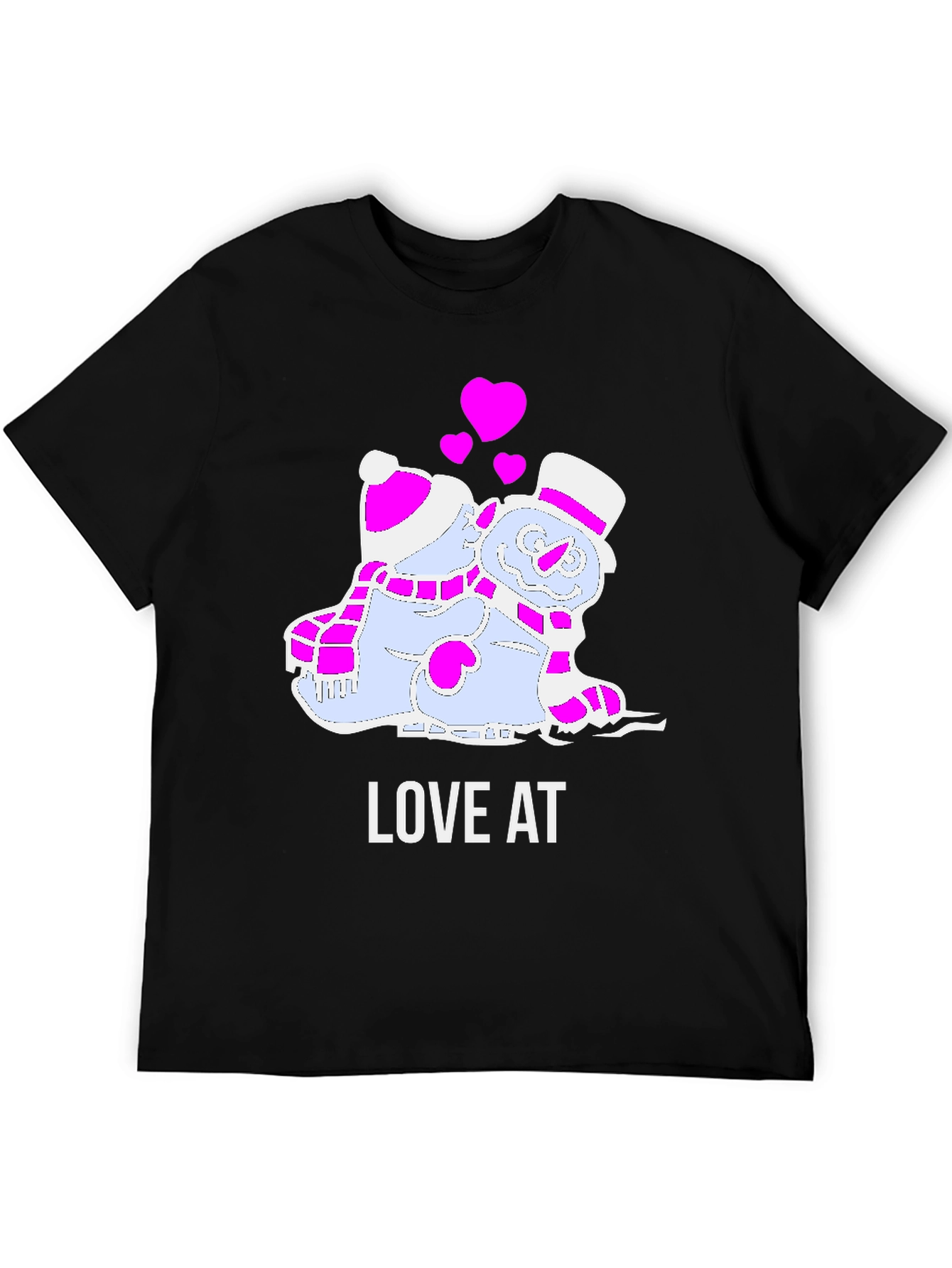 Black Love at First Ice: Snowman Couple T-Shirt view 5