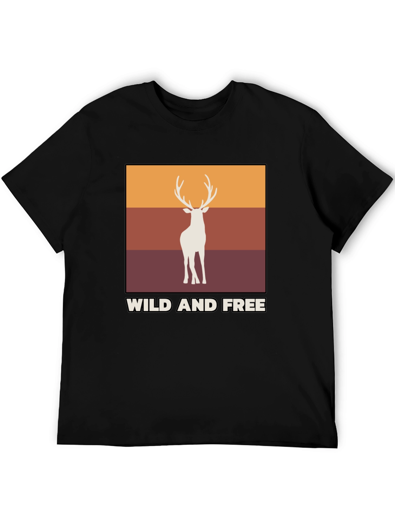 Black Wild and Free Deer Graphic Tee view 5
