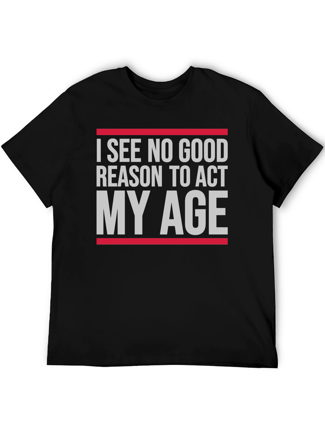 Black Funny "Act My Age" Graphic T-Shirt view 5