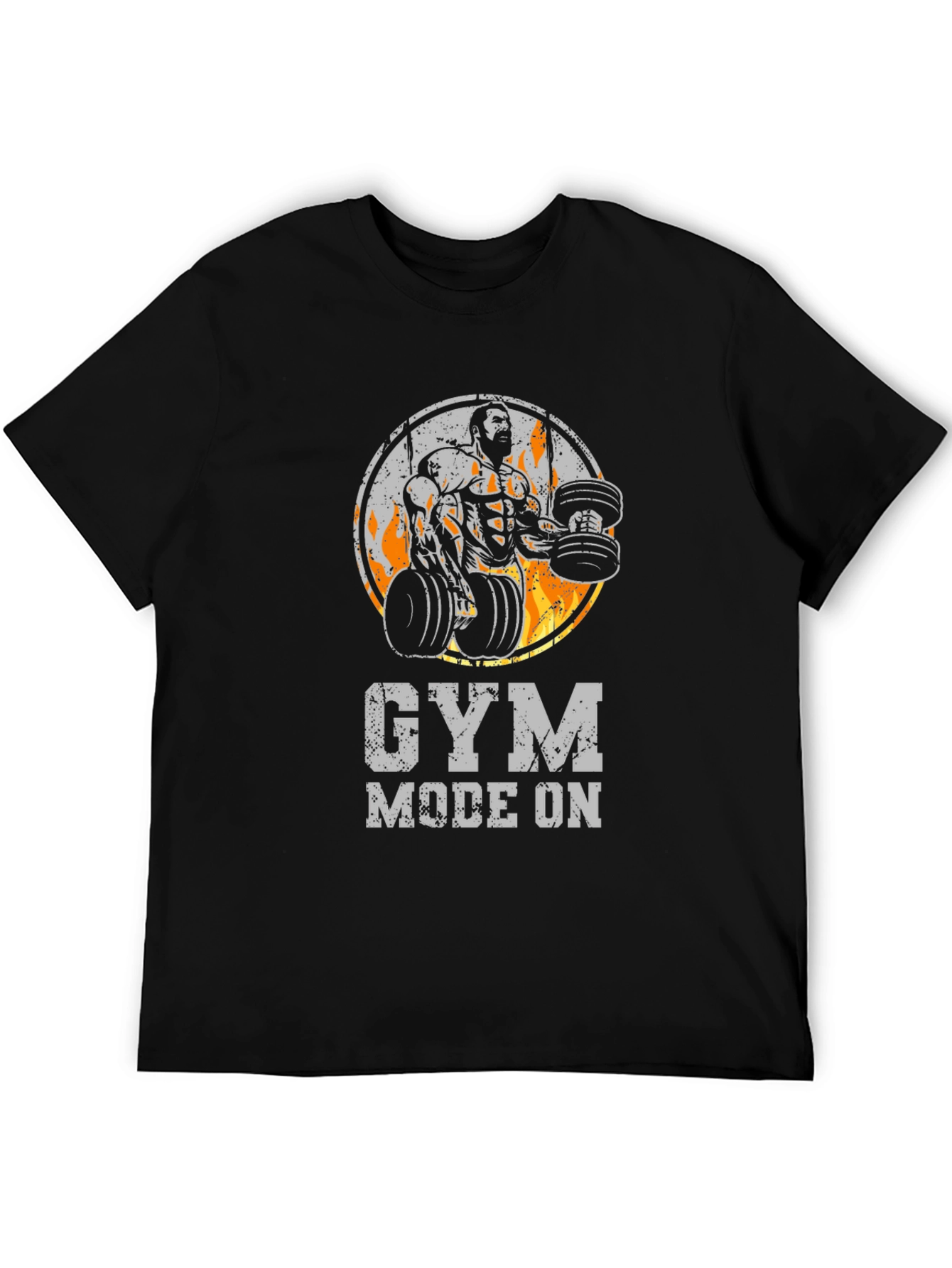 Black Gym Mode On Black T-Shirt view 5