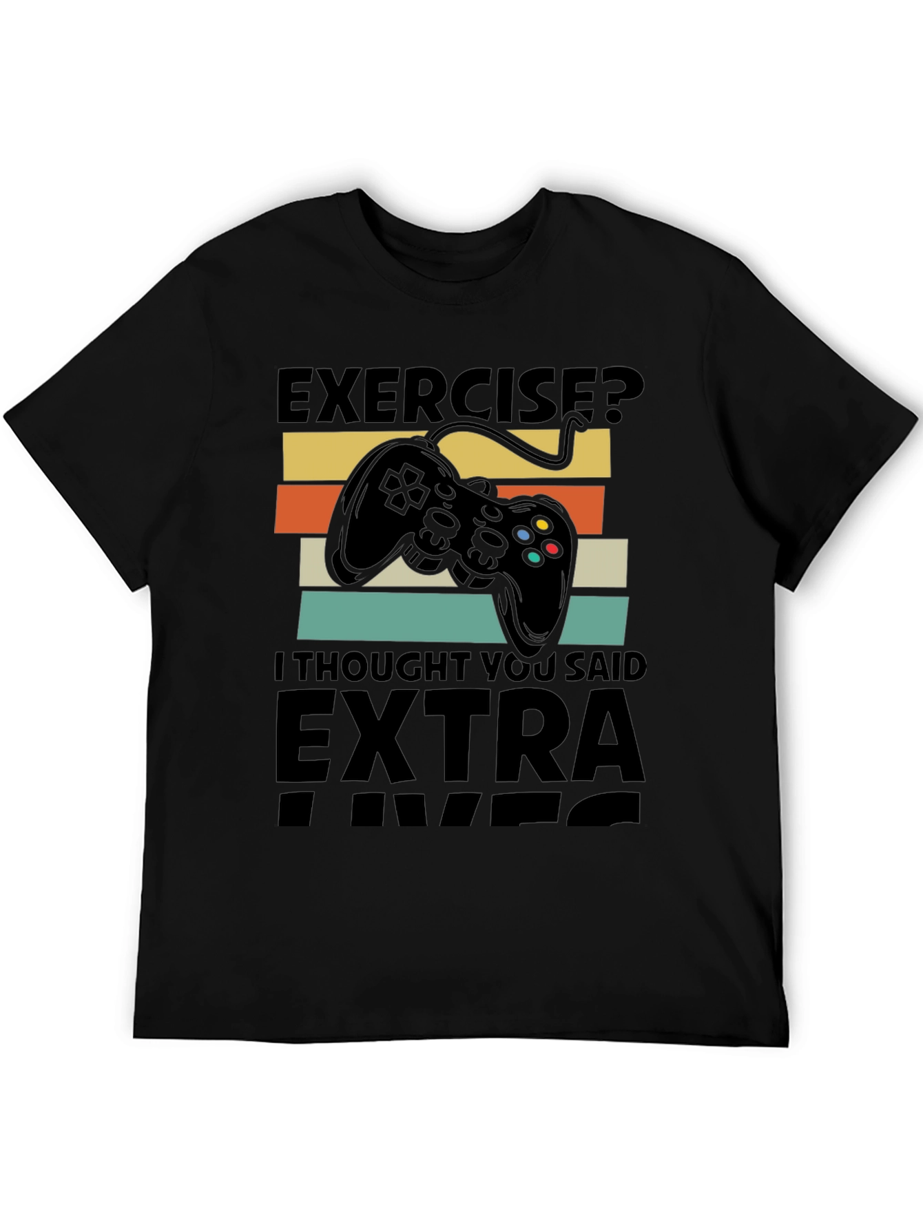 Black Extra Lives Gamer T-Shirt view 5