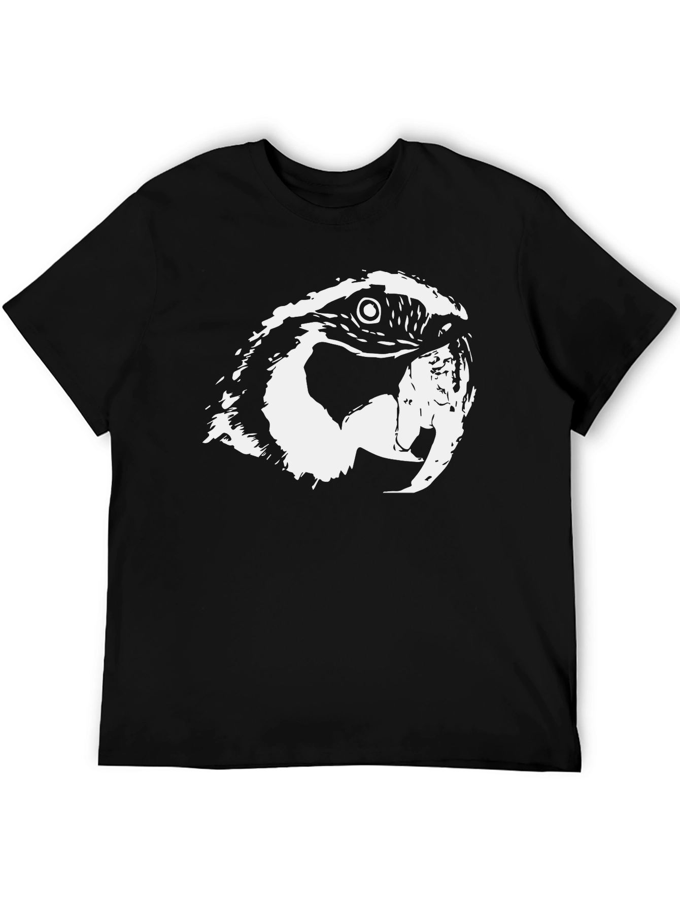 Black Parrot Graphic Tee - Black Cotton T-Shirt view 5
