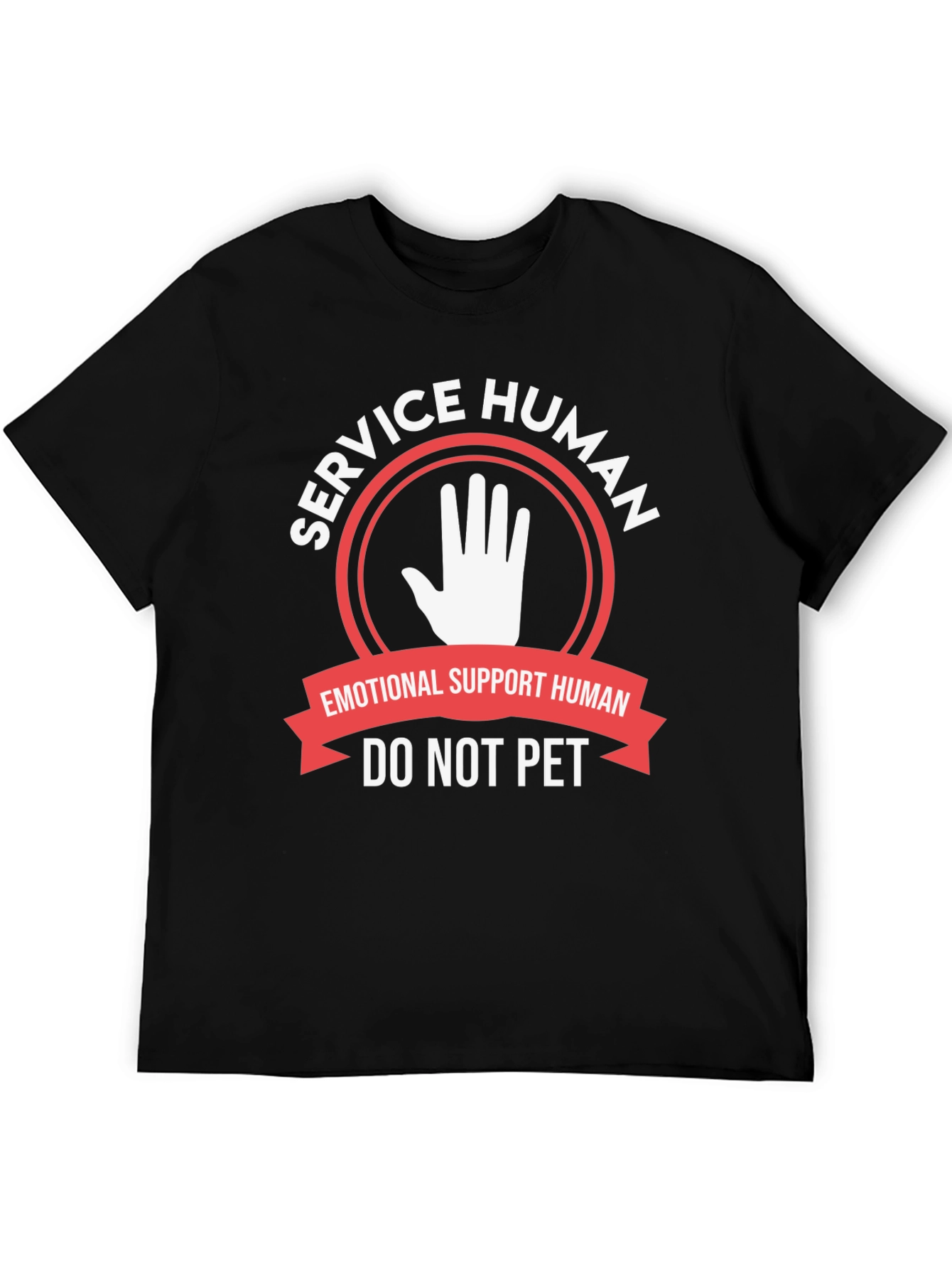 Black Service Human Emotional Support T-Shirt view 5