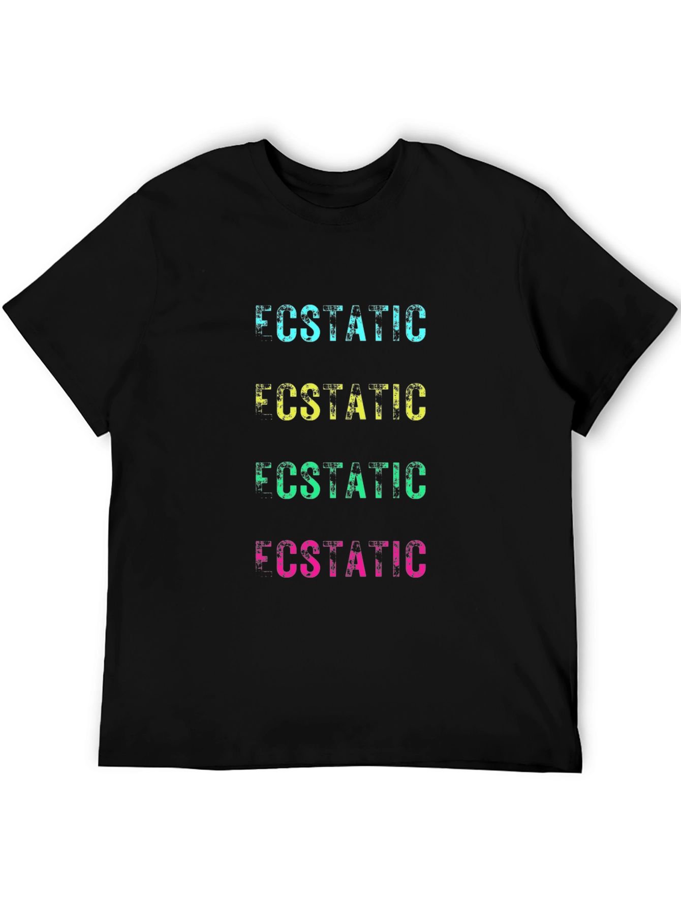 Black Ecstatic Graphic Print Black T-Shirt view 5