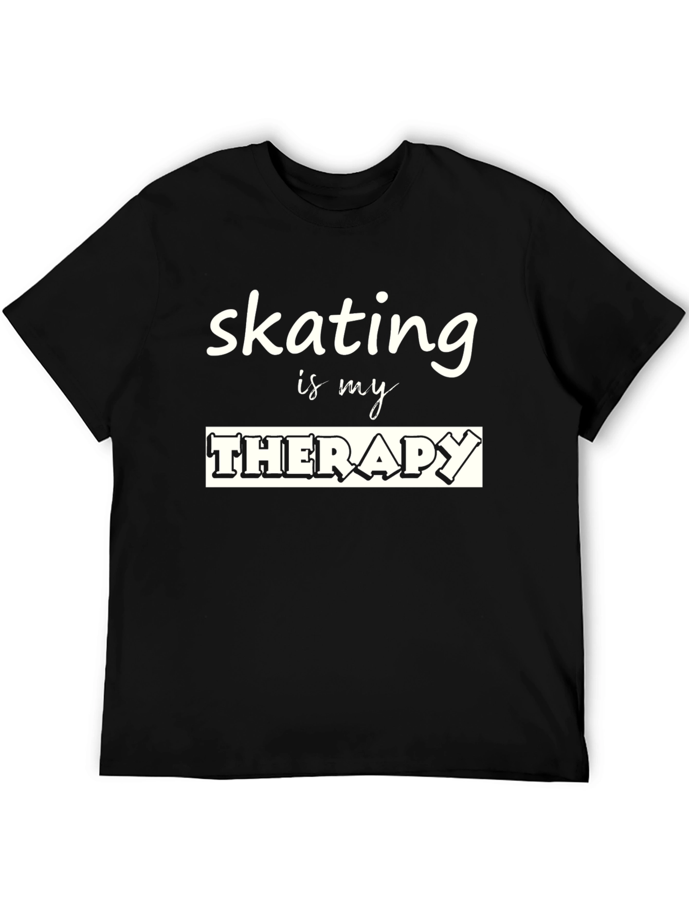 Black Skating is my Therapy Black Graphic T-Shirt view 5