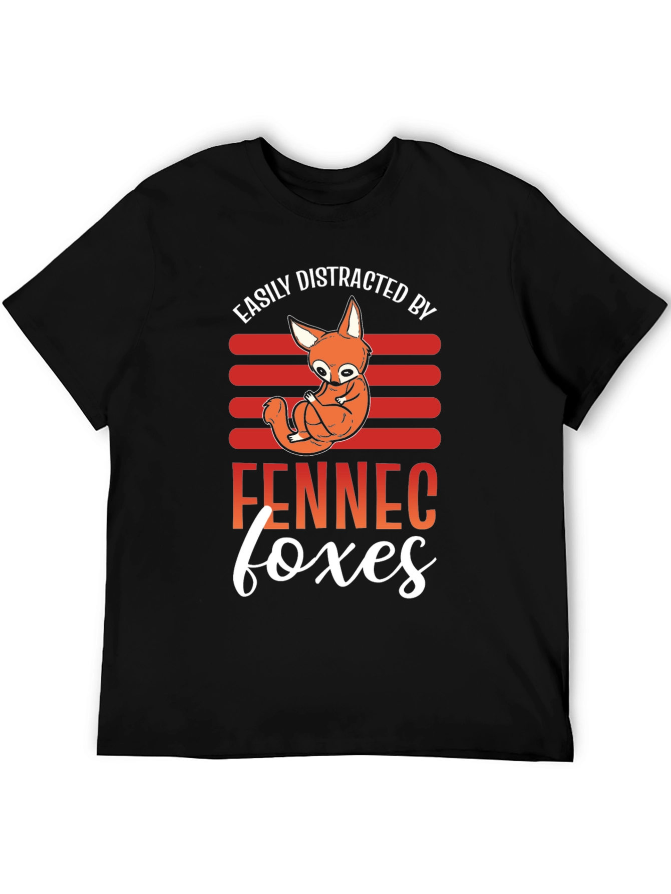 Black Fennec Fox Distraction T-Shirt view 5