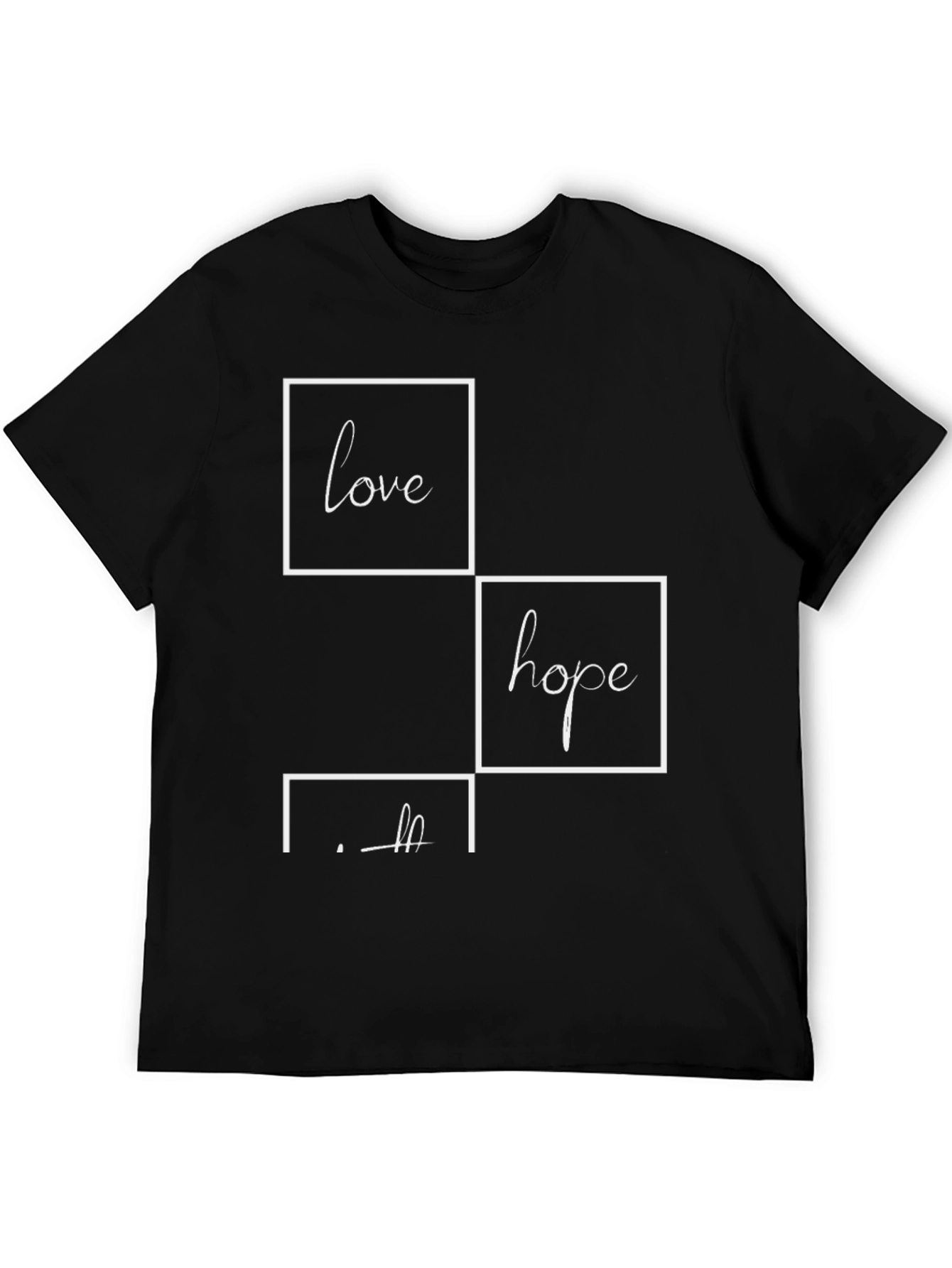Black Love Hope Faith Graphic Tee - Stylish Black T-Shirt view 5