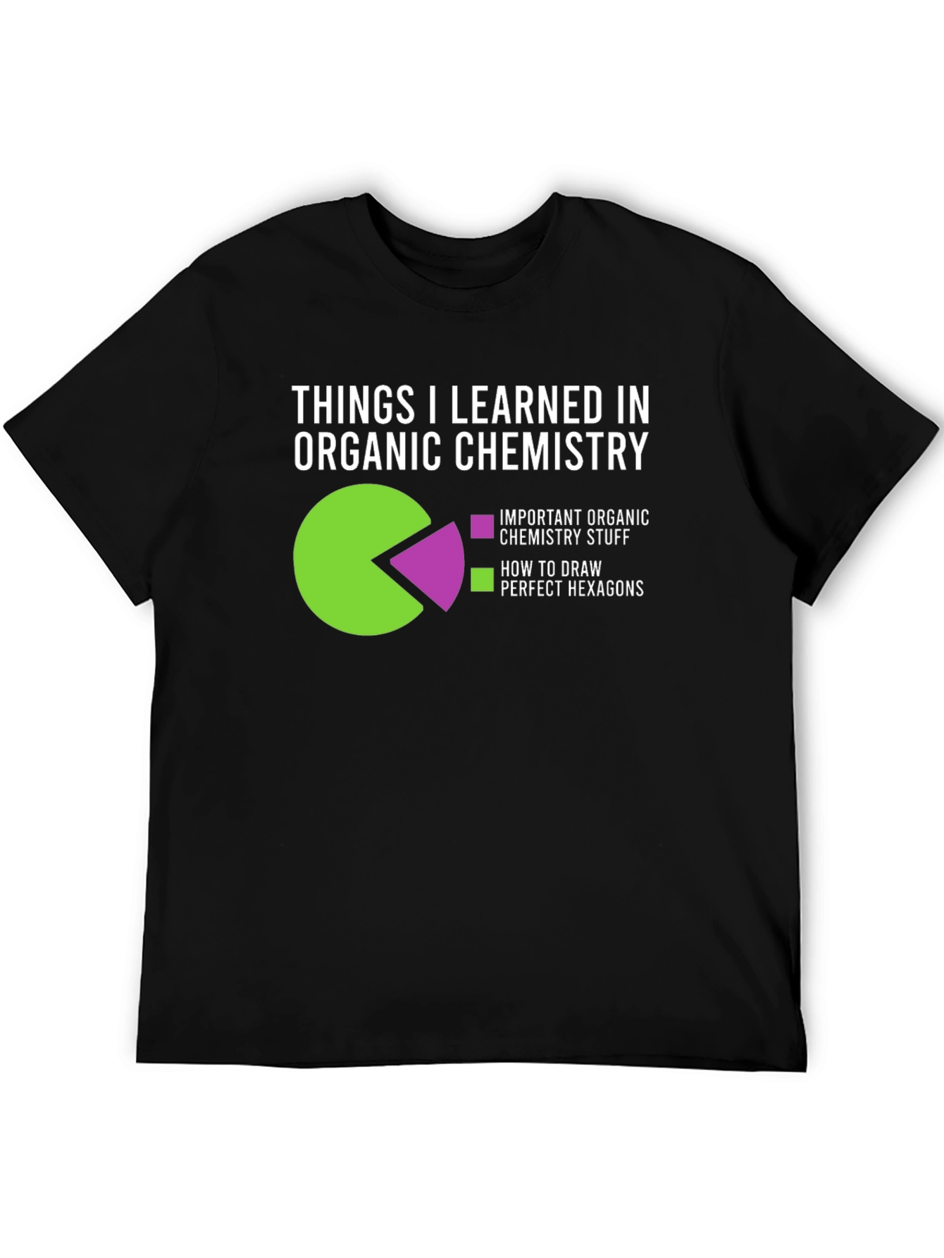 Black Organic Chemistry Hexagons T-Shirt - Funny Science Tee view 5