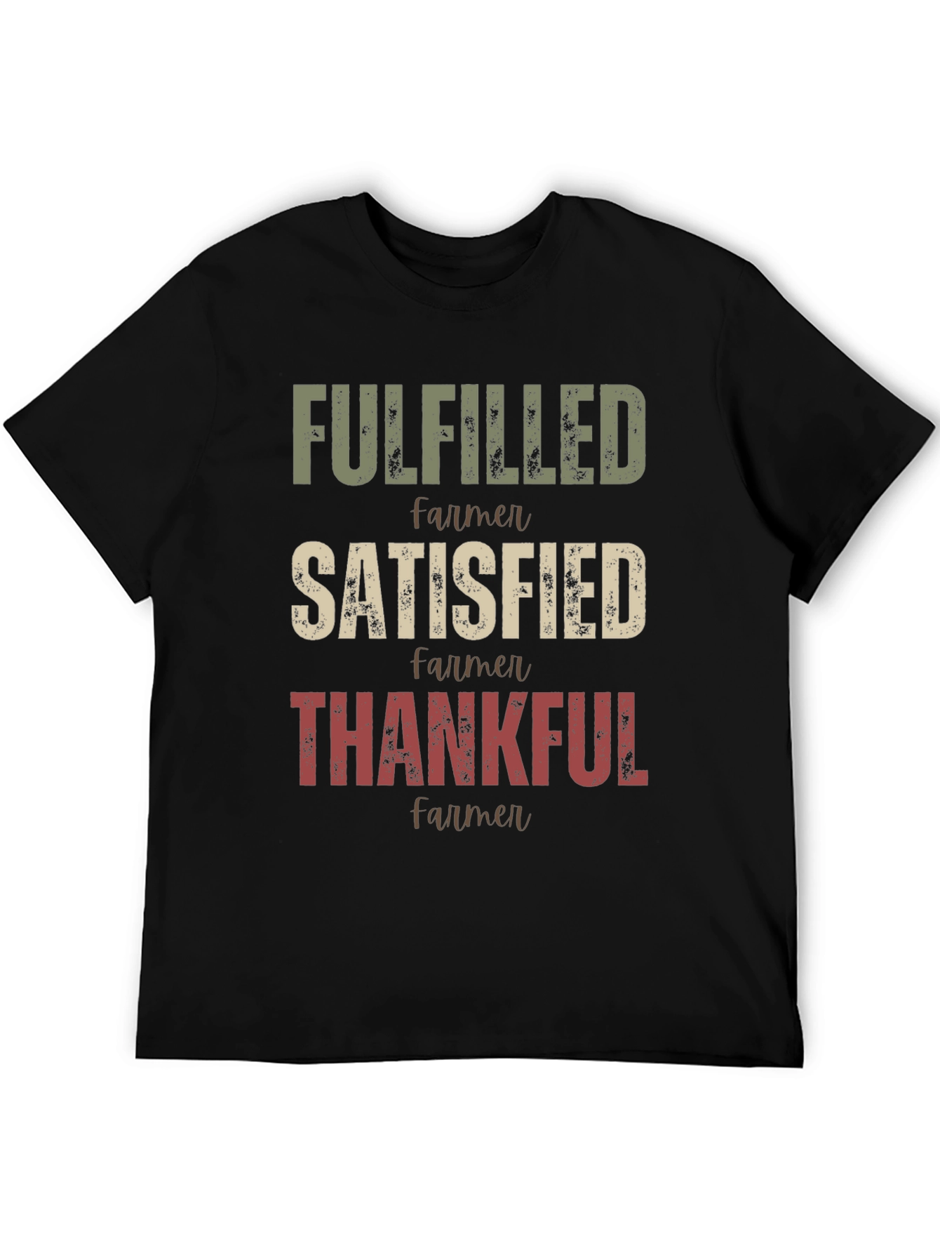 Black Fulfilled Farmer Graphic T-Shirt view 5