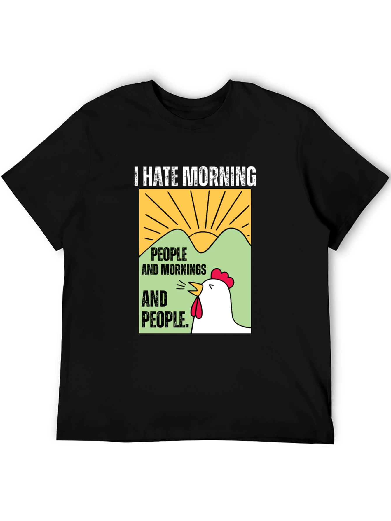 Black I Hate Morning People T-Shirt view 5