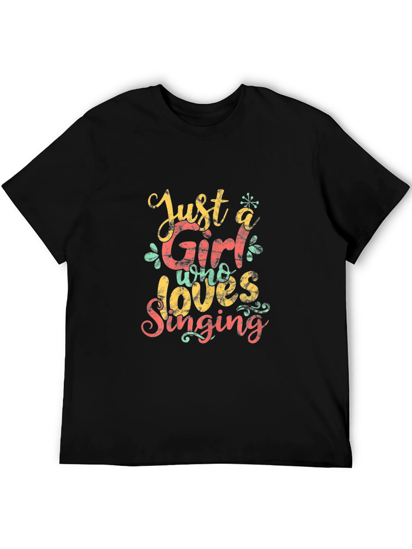 Black Just a Girl Who Loves Singing T-Shirt view 5