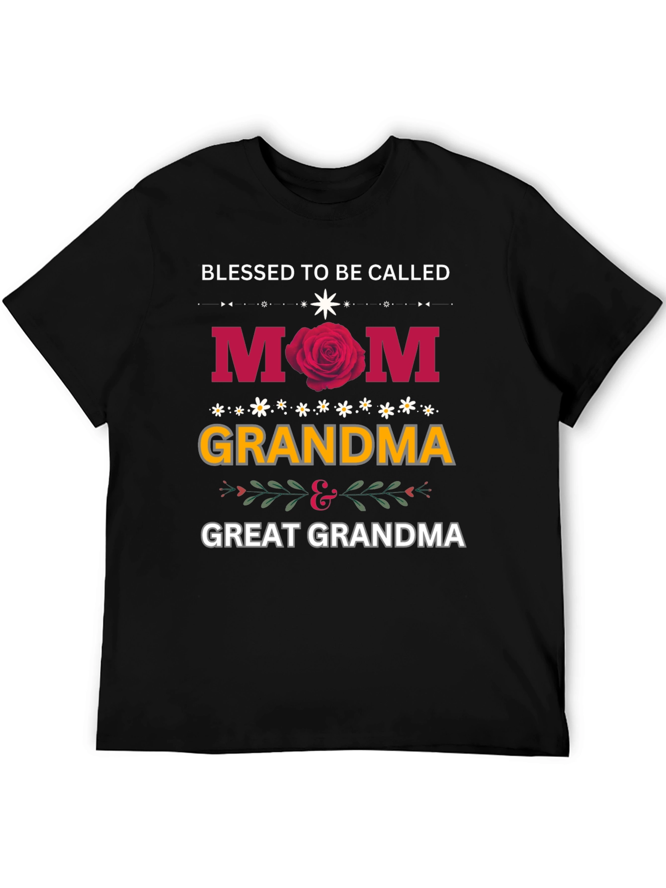 Black Blessed To Be Called Mom Grandma Great Grandma T-Shirt view 5