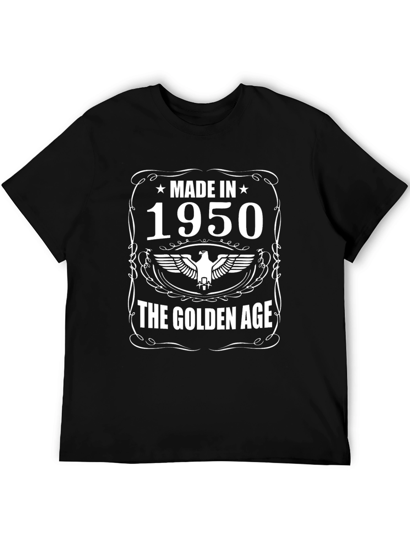 Black Made in 1950 T-Shirt Golden Age 74th Birthday Gift view 5