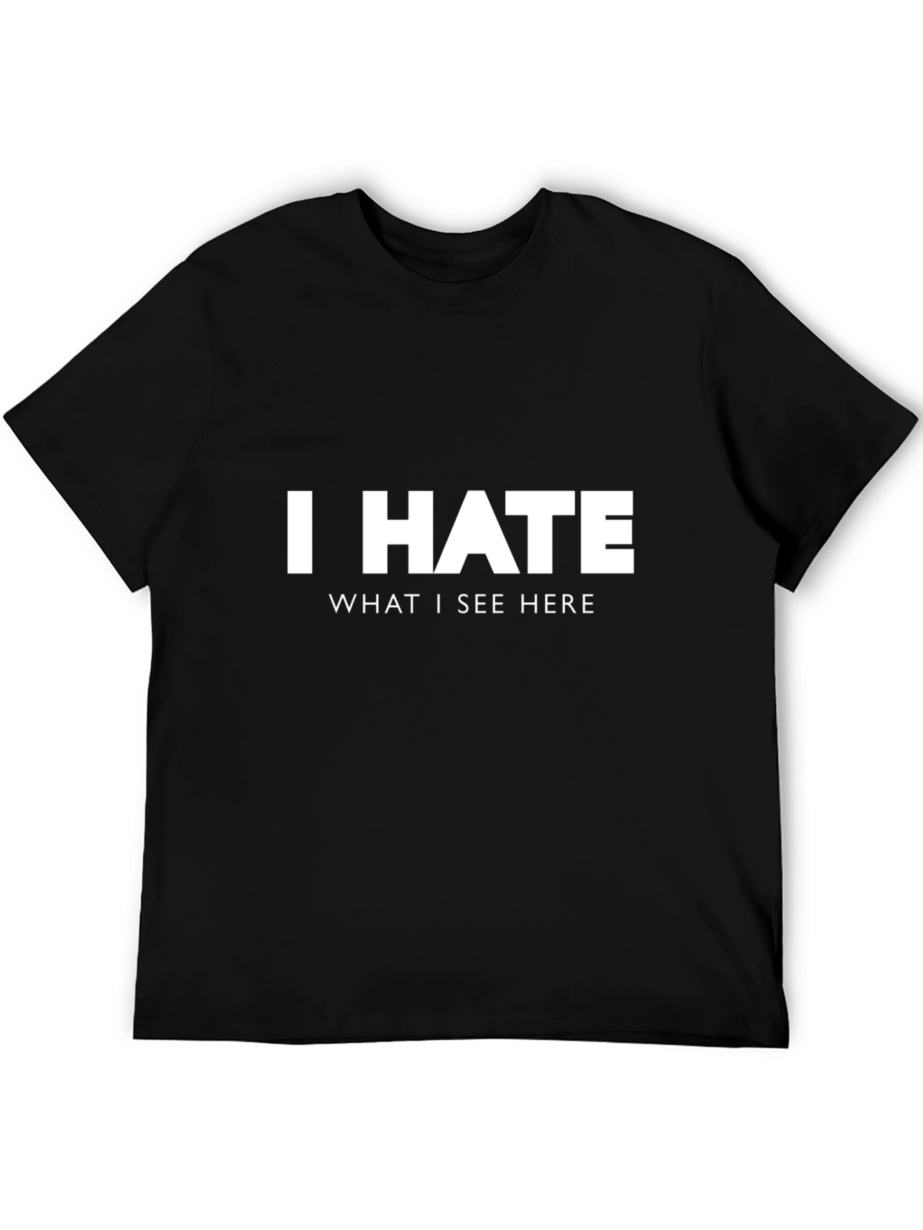 Black I HATE T-Shirt - Funny Sarcastic Tee view 5