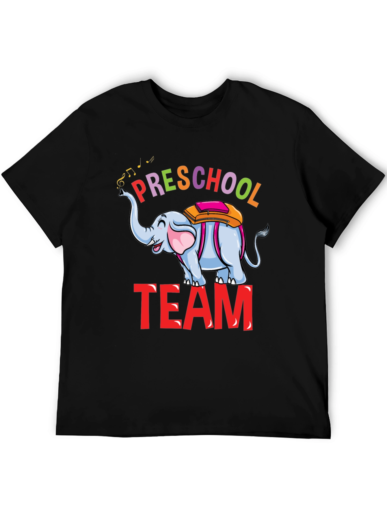 Black Preschool Team Elephant T-Shirt view 5