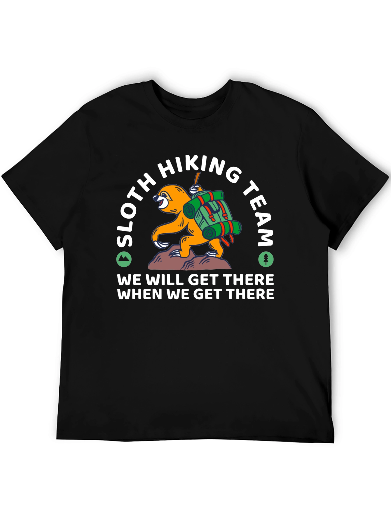 Black Sloth Hiking Team T-Shirt - Funny Adventure Tee view 5