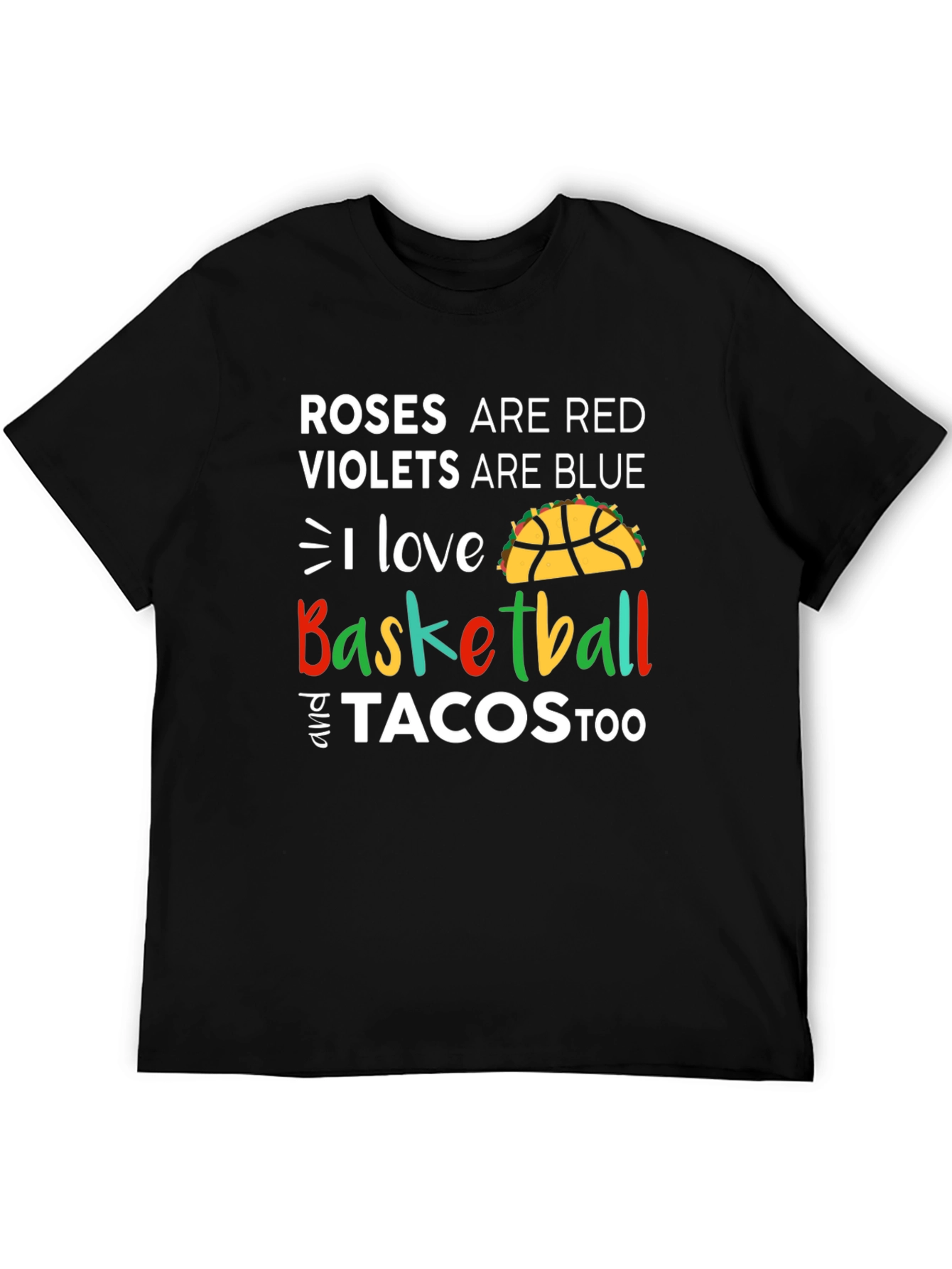 Black Basketball and Tacos Graphic Tee view 5