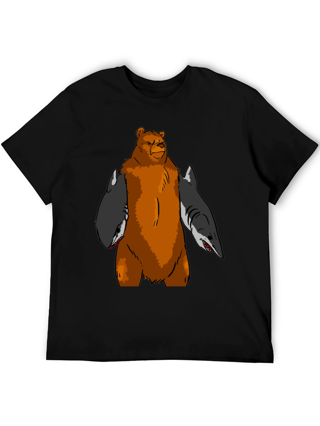 Black Bear Shark T-Shirt - Funny Graphic Tee view 5