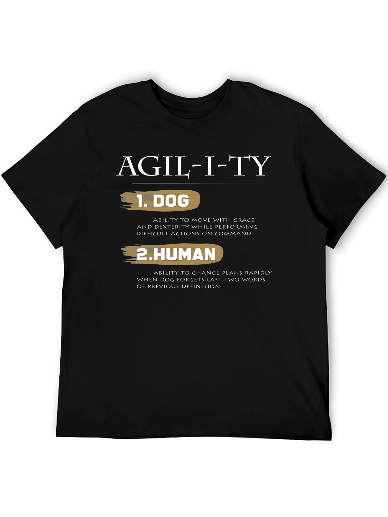 Black Agility Dog Human Graphic Tee - Funny T-Shirt view 5