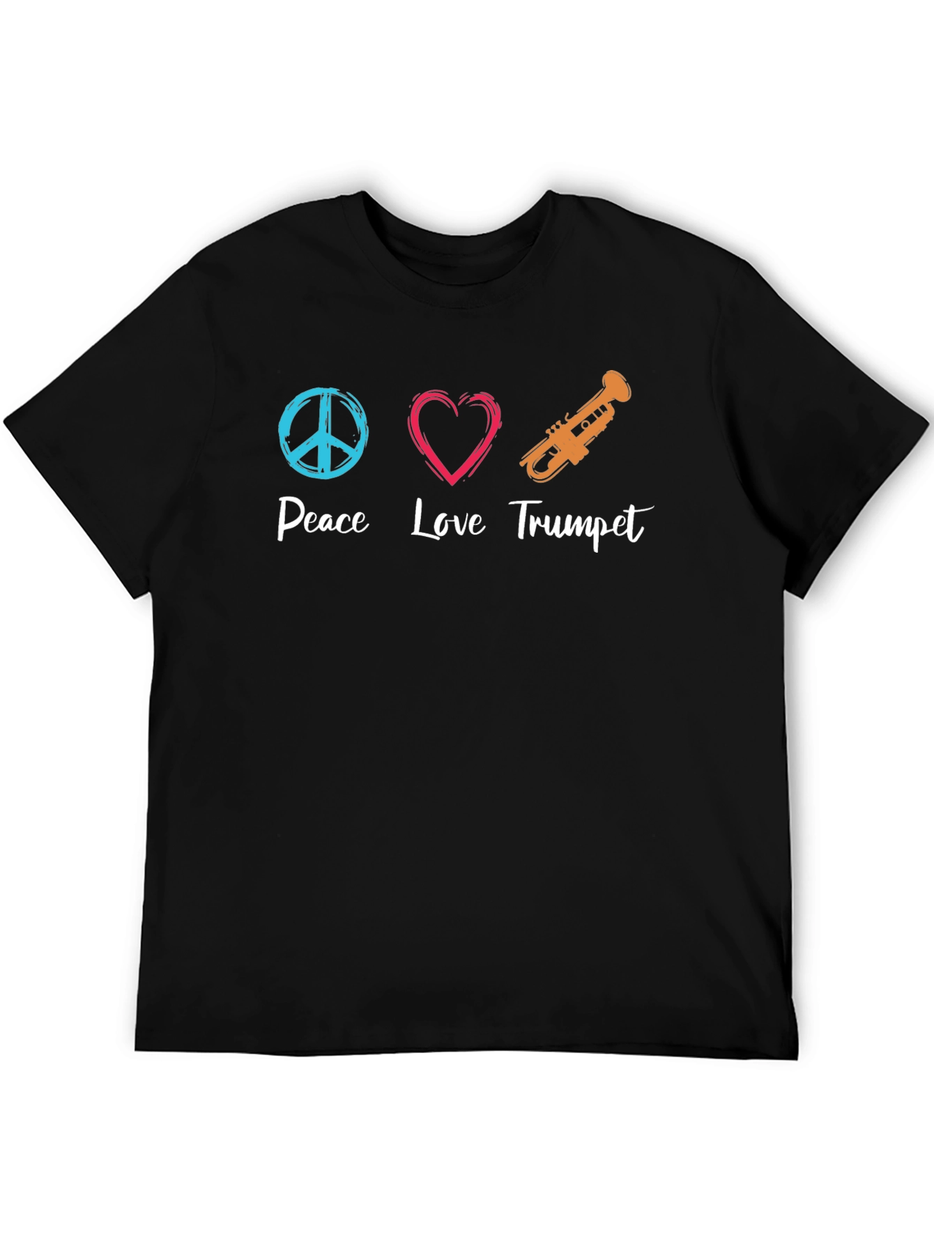 Black Peace Love Trumpet Graphic Tee view 5