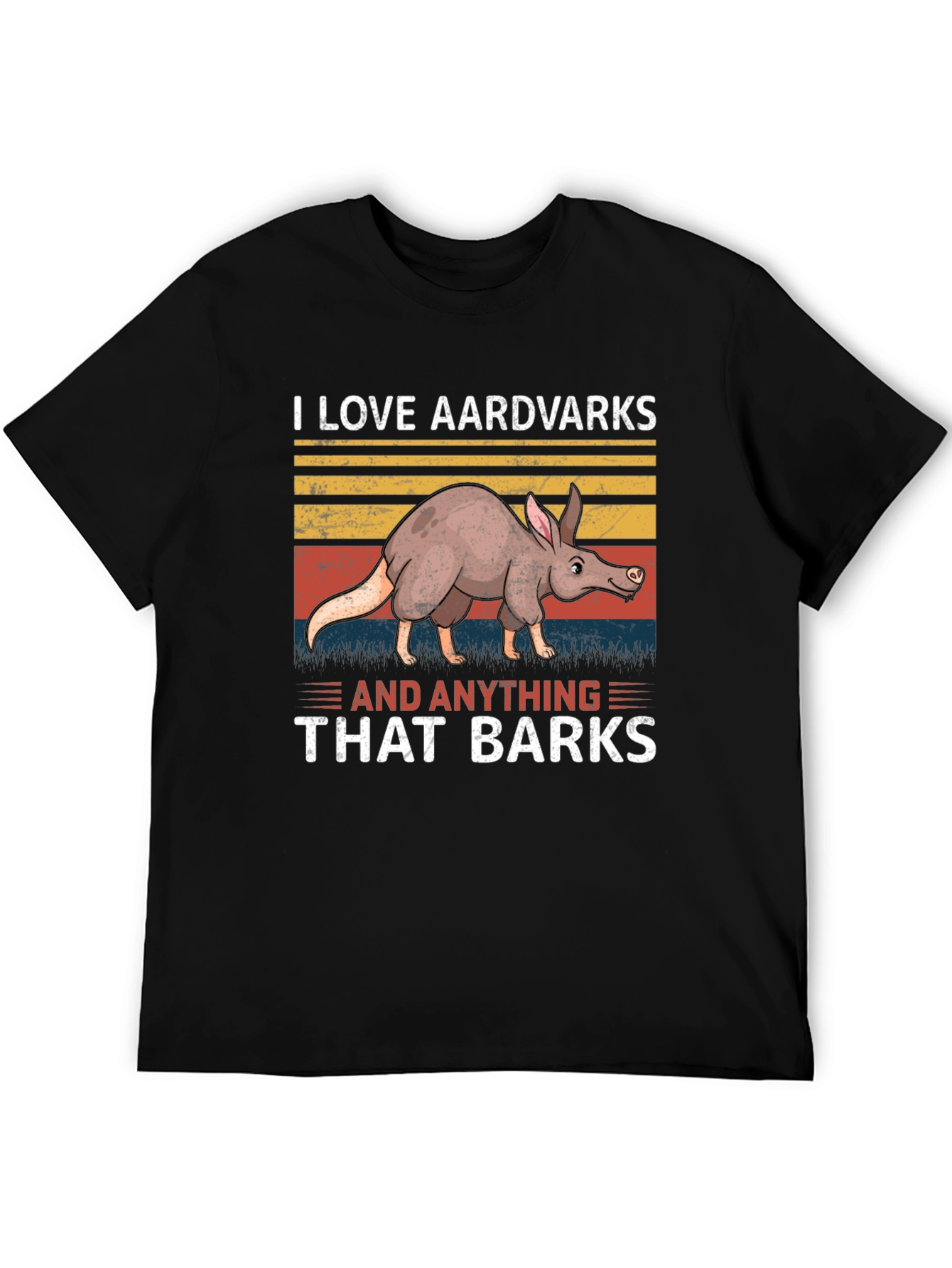 Black Aardvark Humor Graphic Tee - Barking Animal Lover T-Shirt view 5