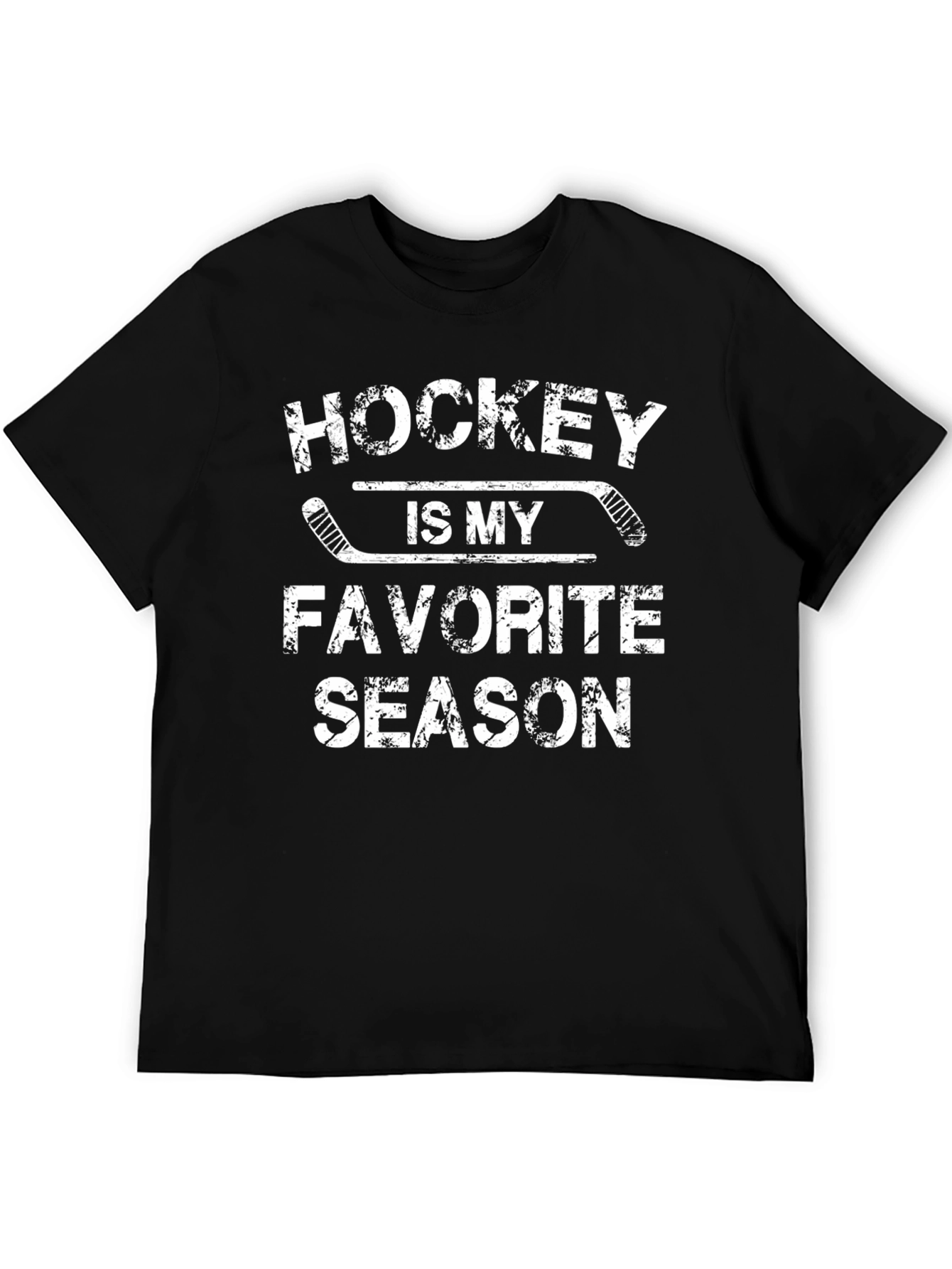 Black Hockey Is My Favorite Season Black T-Shirt view 5