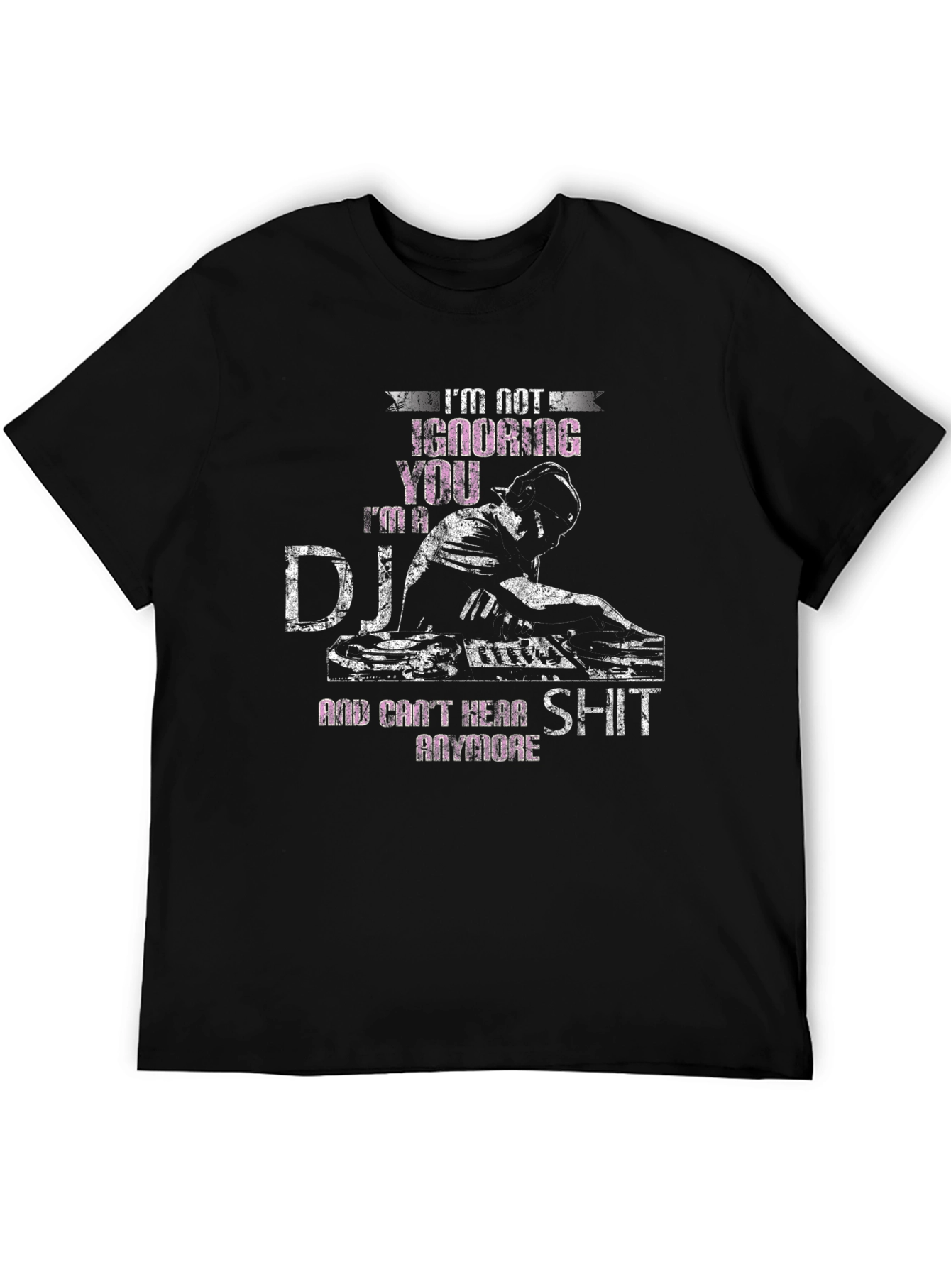 Black DJ Graphic T-Shirt - "I'm Not Ignoring You" view 5