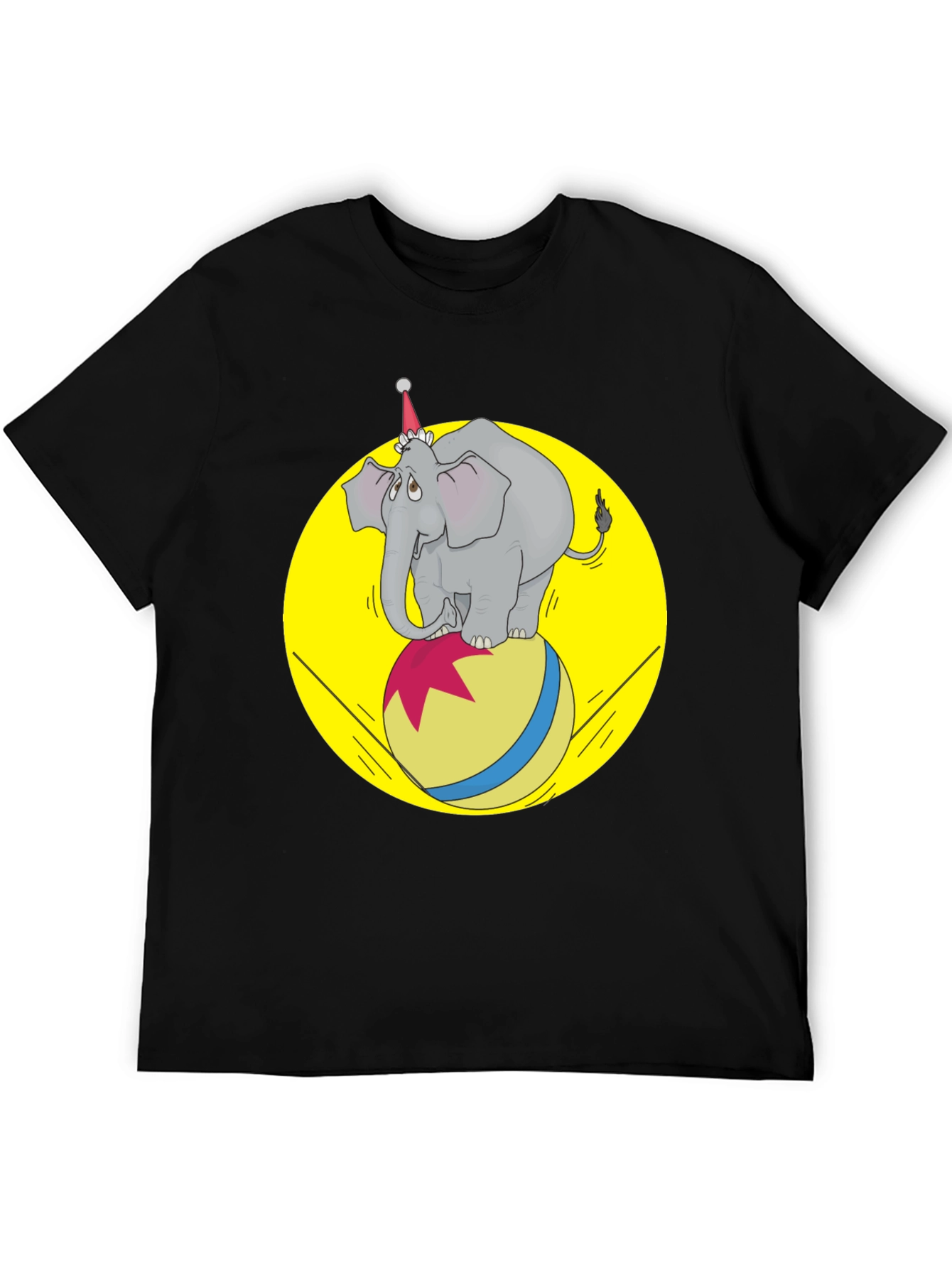 Black Circus Elephant T-Shirt - Novelty Graphic Tee view 5