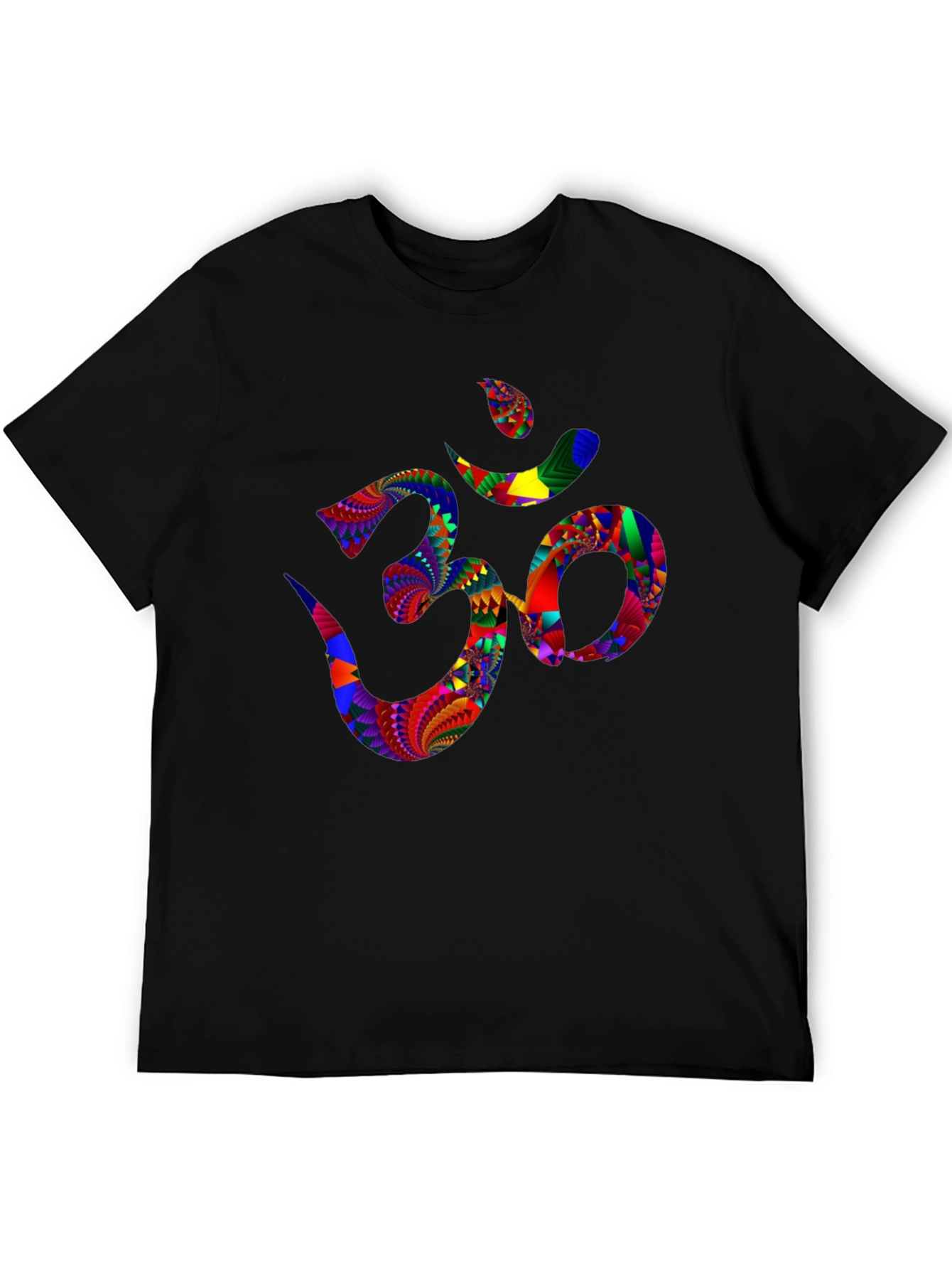 Black Om Symbol T-Shirt - Colorful Spiritual Design view 5