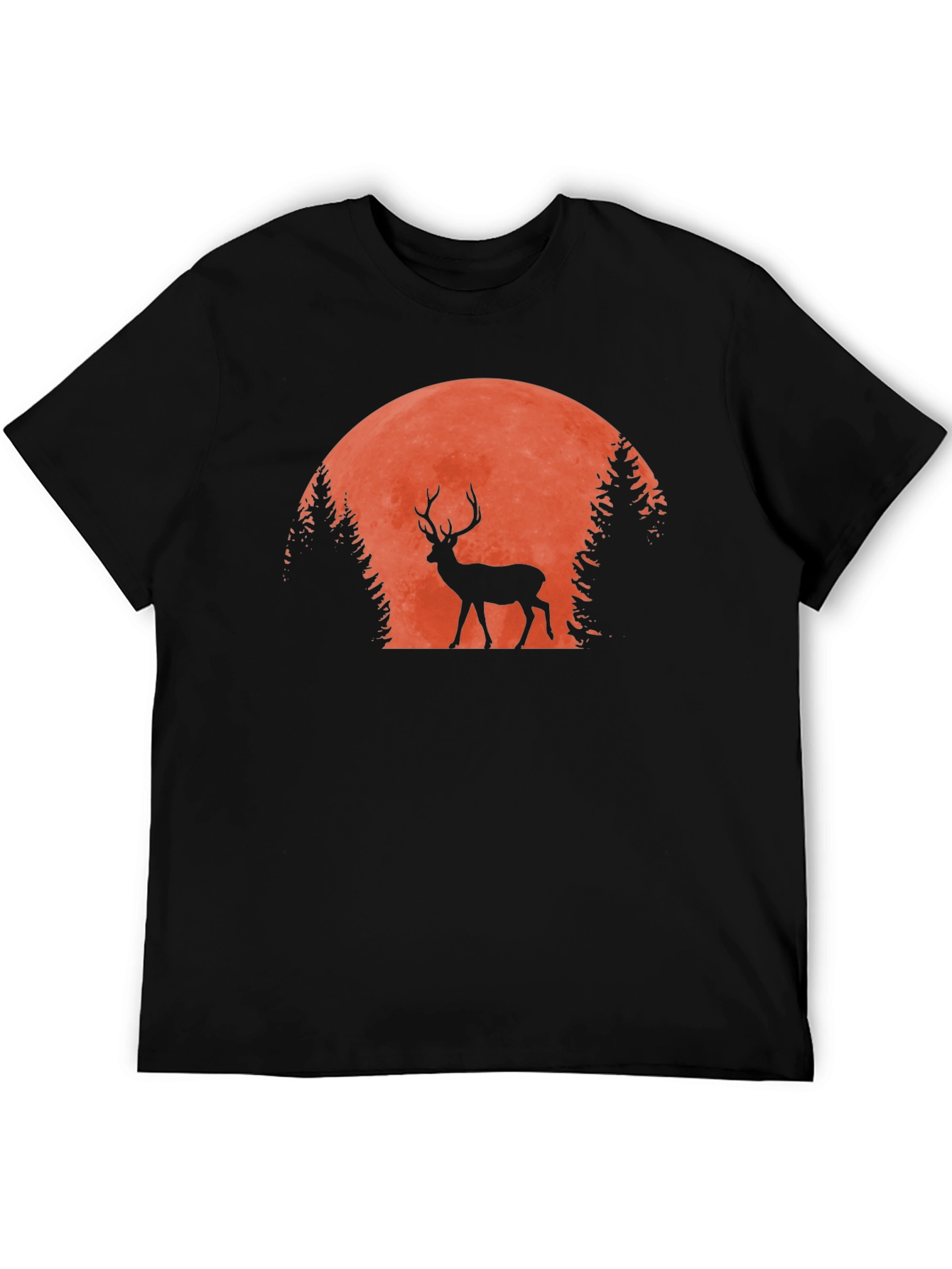 Black Deer Silhouette T-Shirt - Nature Inspired Graphic Tee view 5