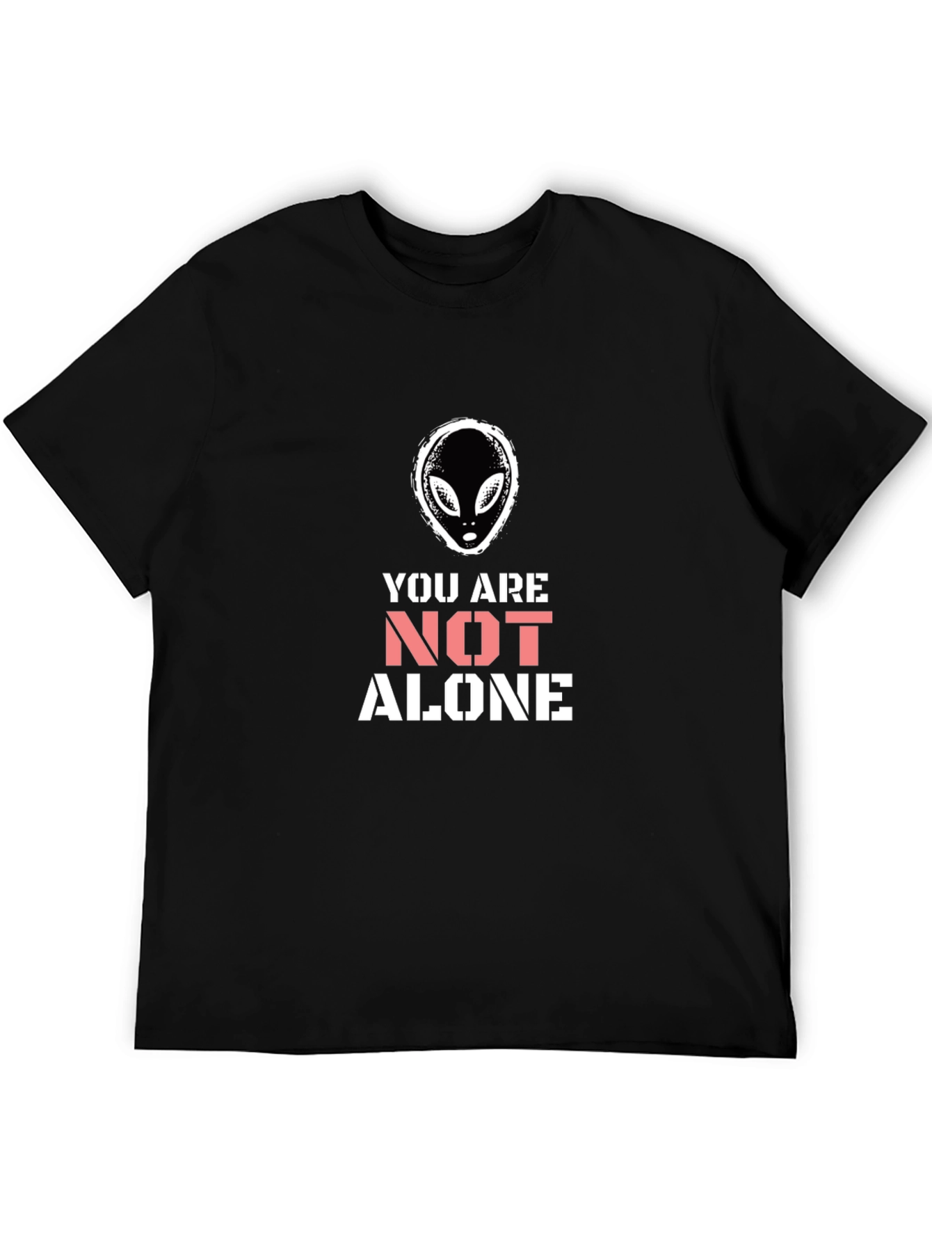 Black Alien Graphic Tee - You Are Not Alone T-Shirt view 5