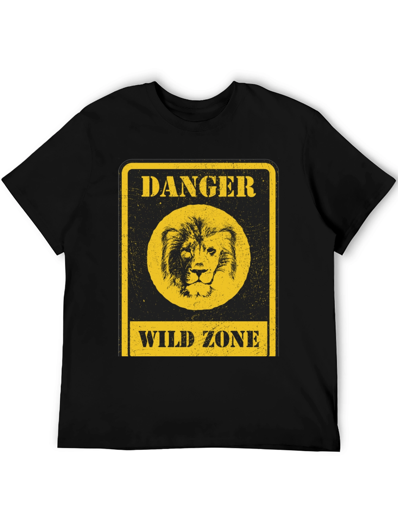 Black Danger Wild Zone Lion Graphic Tee - Black view 5