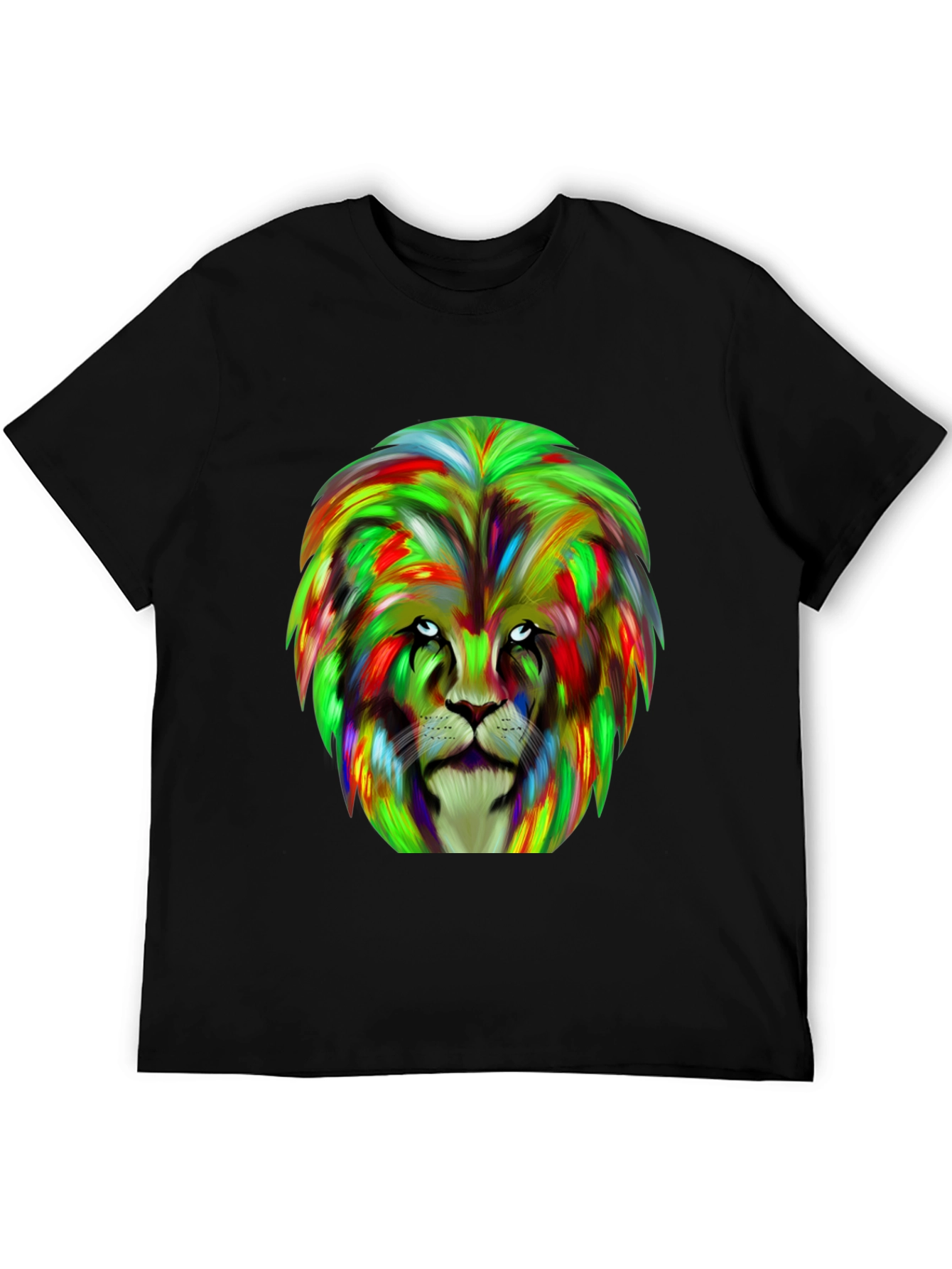 Black Lion Graphic Tee - Bold Colorful Design view 5