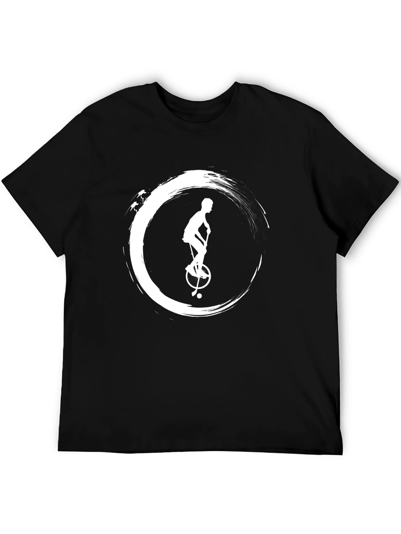 Black Unicycle Zen T-Shirt - Black Graphic Tee view 5