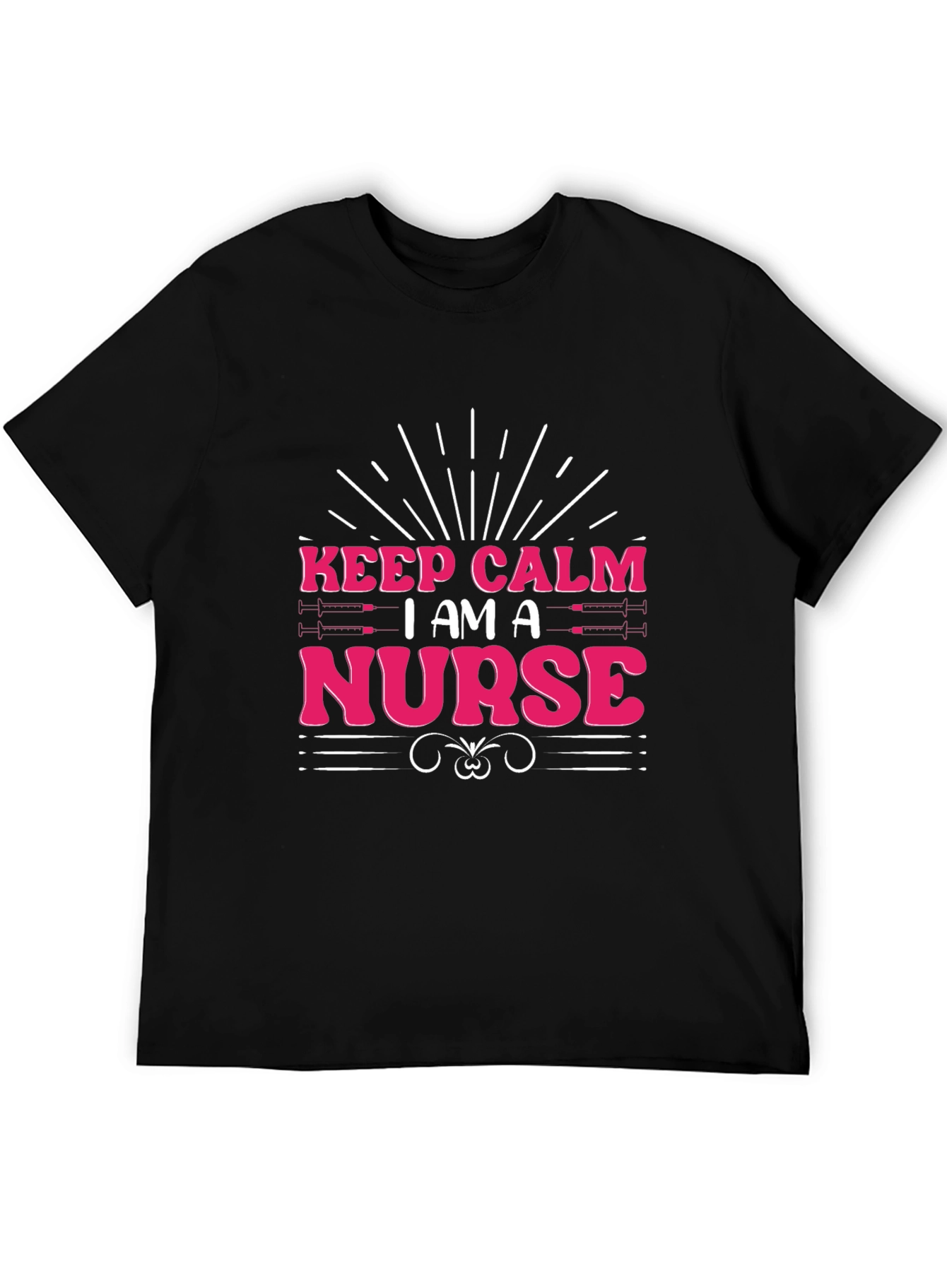 Black Keep Calm I am a Nurse T-Shirt view 5