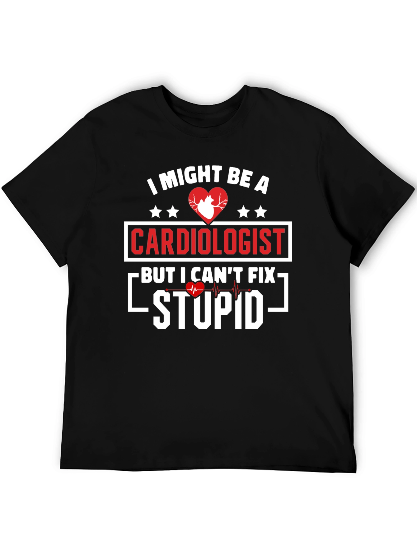 Black Cardiologist Humor Graphic T-Shirt view 5