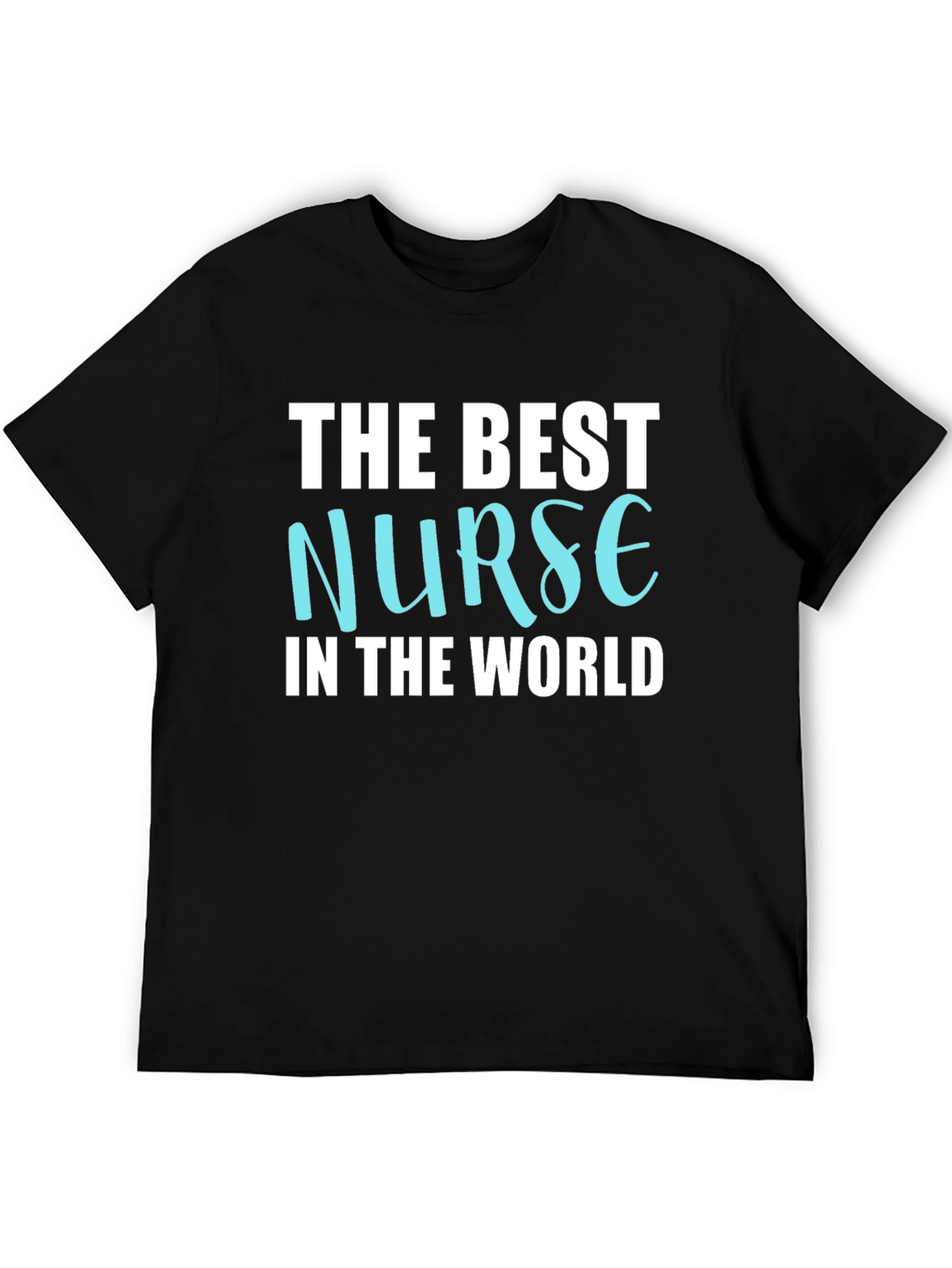 Black Best Nurse in the World Black Graphic Tee Shirt view 5