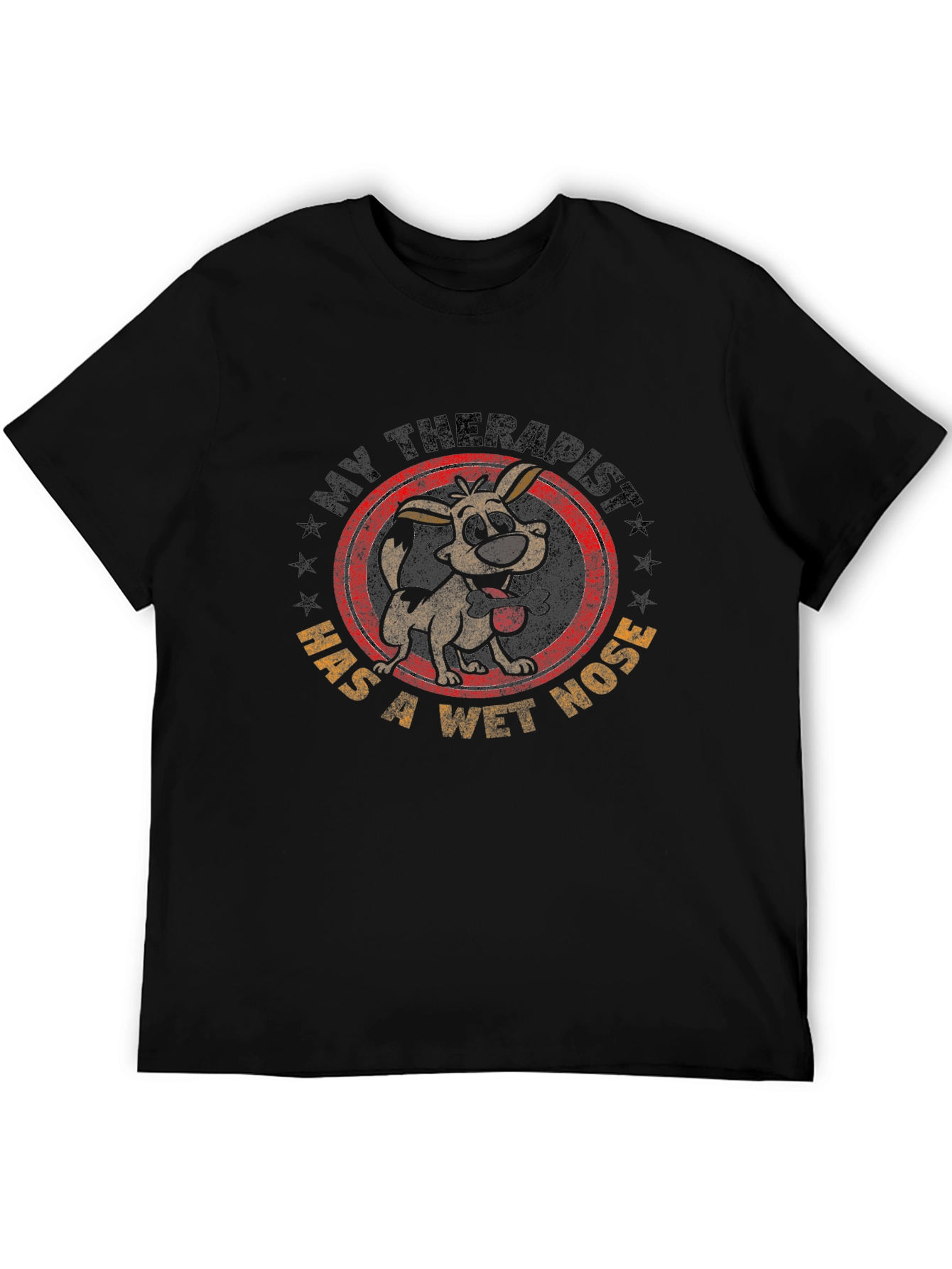 Black My Therapist Has A Wet Nose T-Shirt view 5