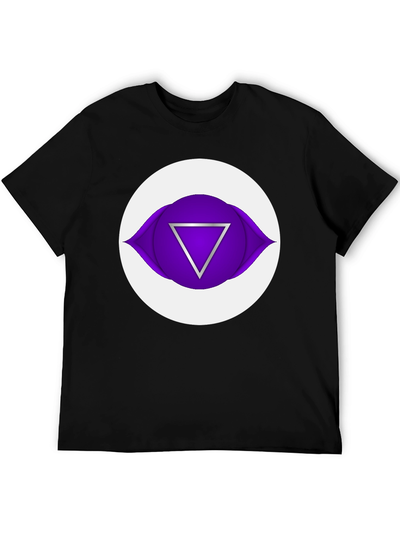 Black Third Eye Chakra Graphic Tee - Black Cotton T-Shirt view 5