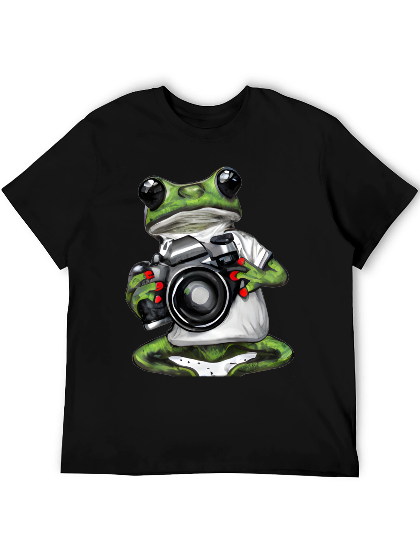 Black Frog Photographer Graphic T-Shirt - Unique Novelty Tee view 5