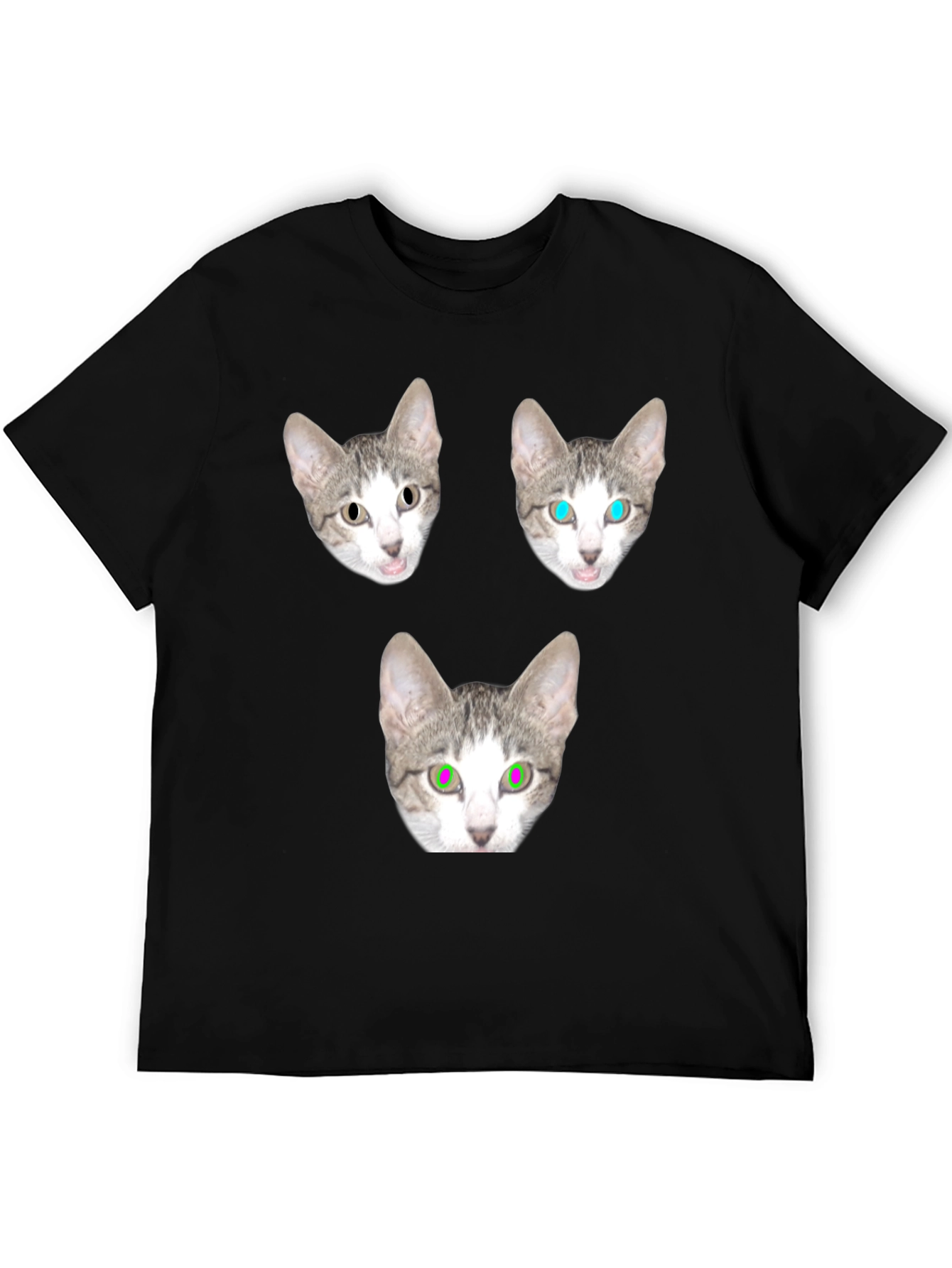 Black Cat Head T-Shirt - Funny Graphic Tee view 5