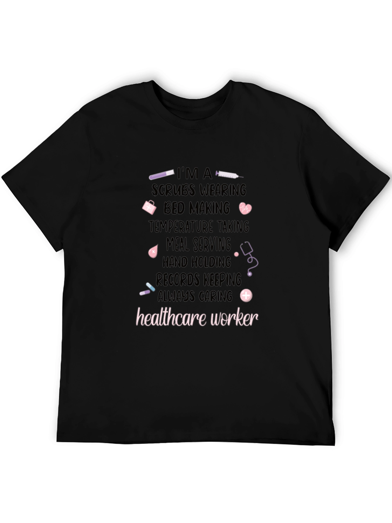Black Healthcare Worker T-Shirt - Nurse Appreciation Gift view 5