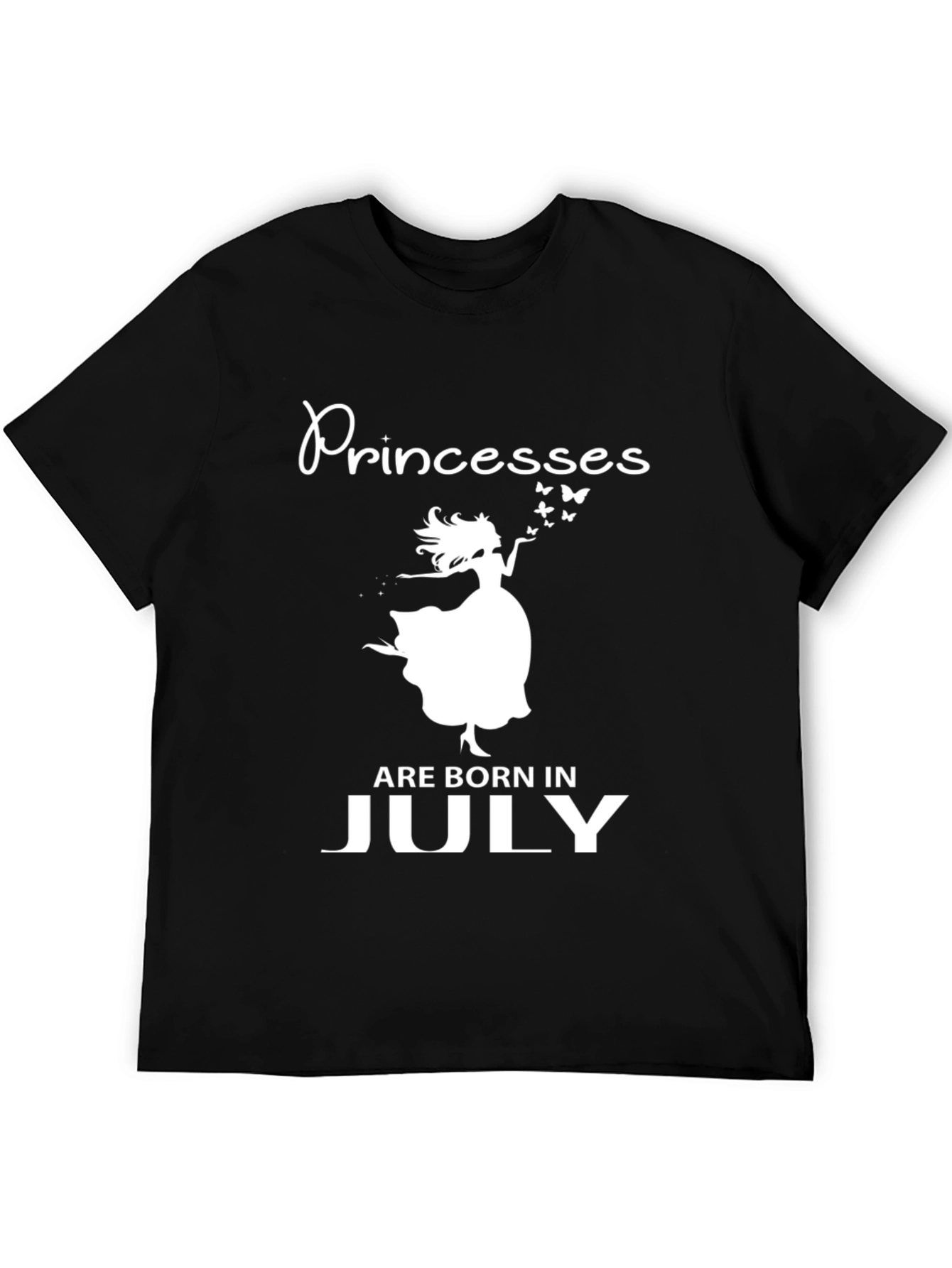 Black Princesses Are Born in July Black T-Shirt view 5