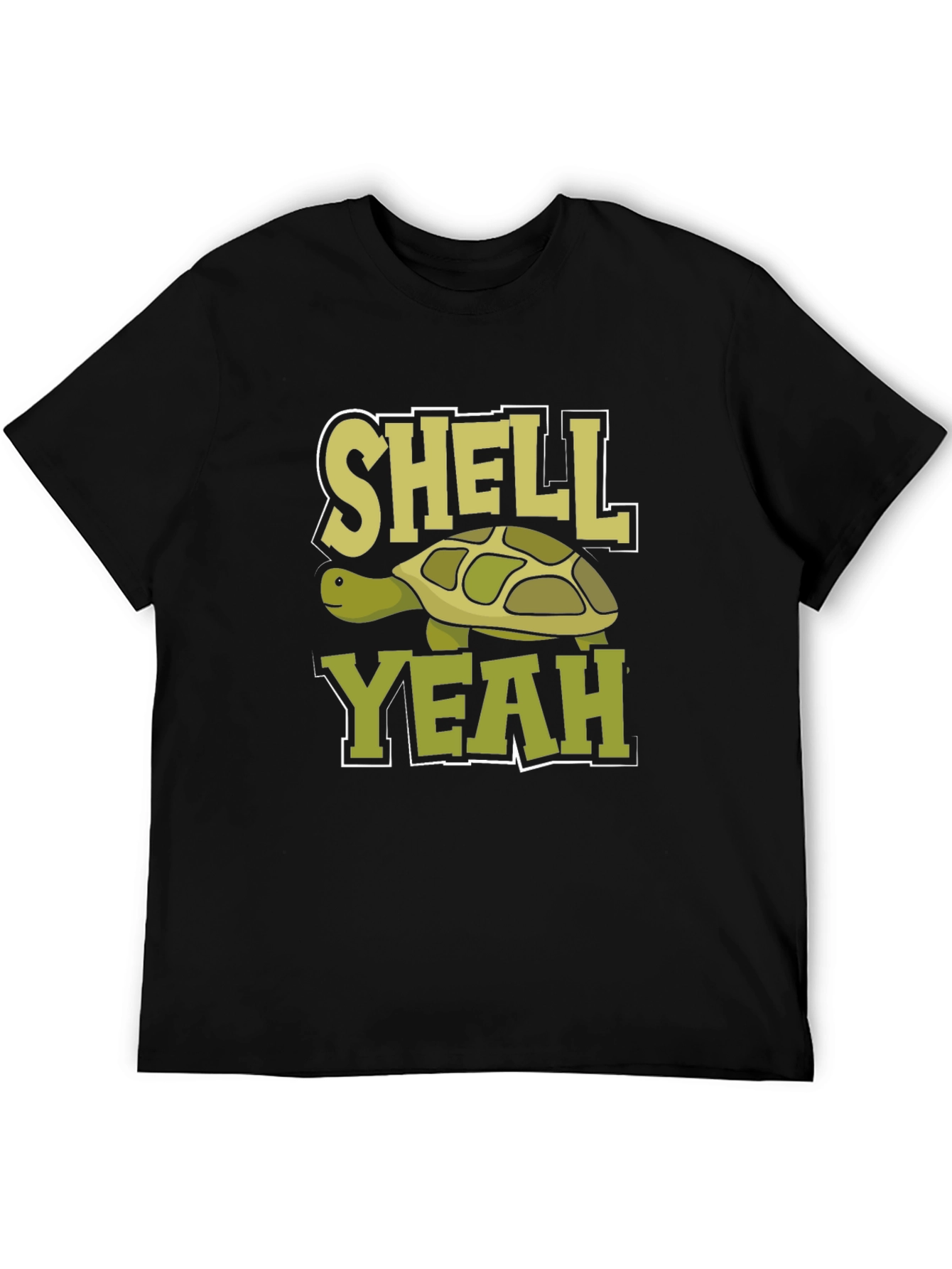 Black Shell Yeah! Funny Turtle Graphic Novelty T-Shirt view 5