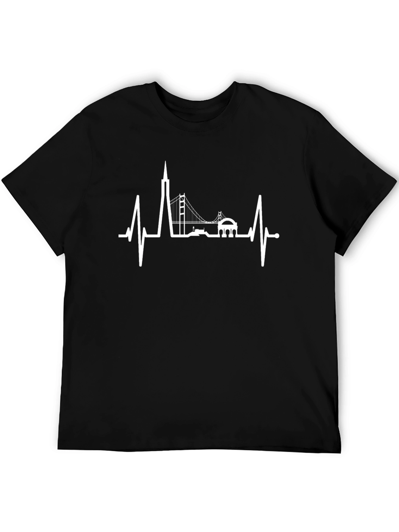Black San Francisco Heartbeat T-Shirt view 5